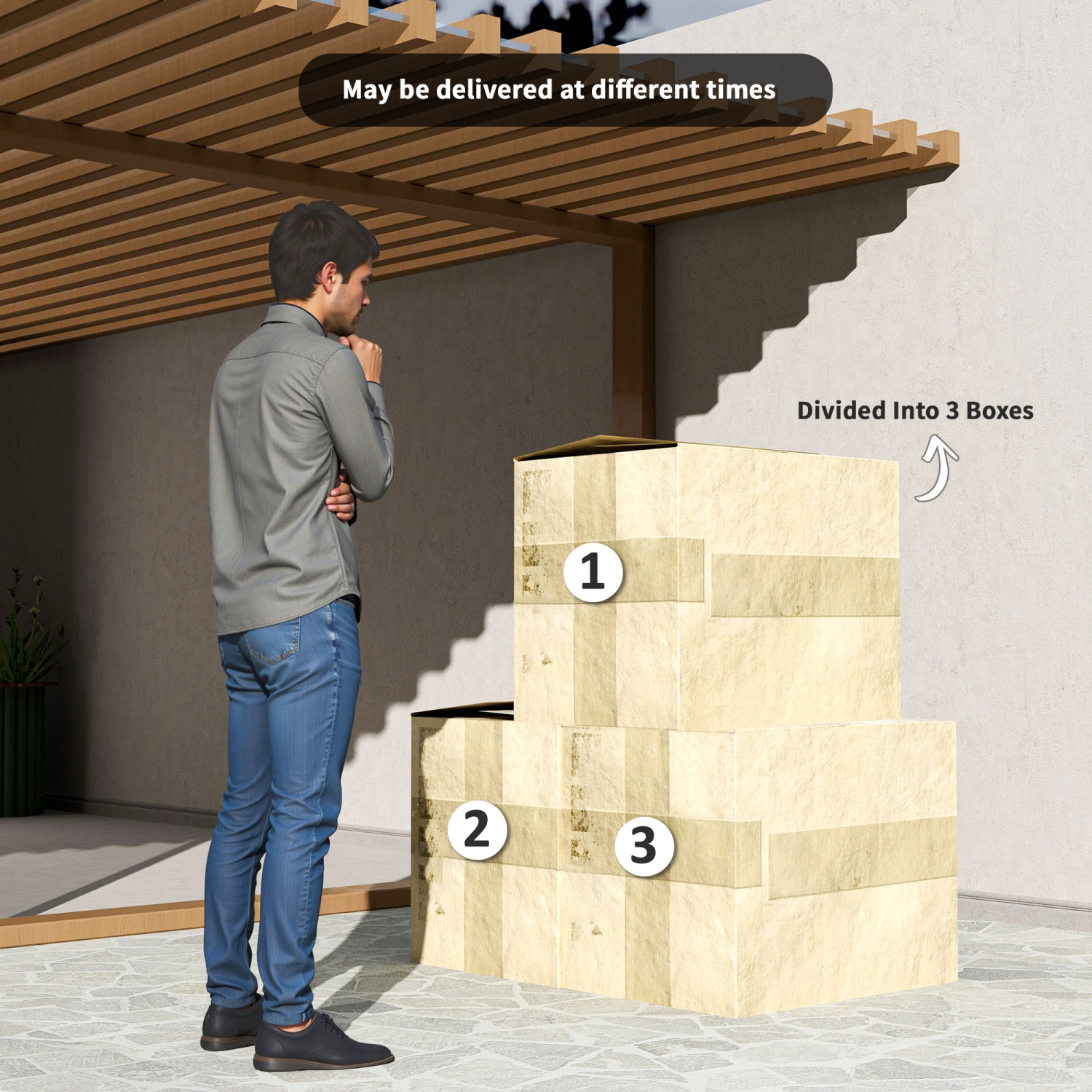 Outsunny 7 Piece Patio Furniture Set, PE Rattan Outdoor Conversation Set with Sectional Sofa, Glass Tabletop, Cushions and Pillows for Garden, Lawn,