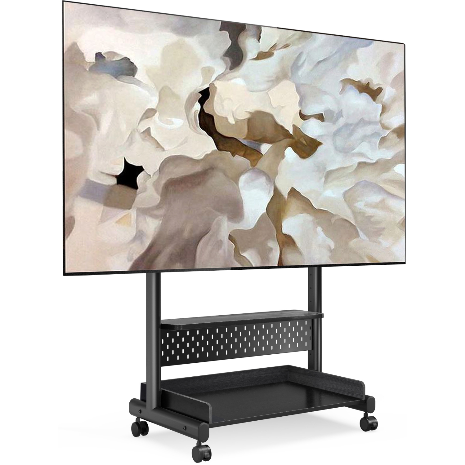 Meuble pour téléviseur FITUEYES avec roulettes pour écran plat LCD LED 40 à 85&nbsp;po, norme VESA 600 400&nbsp;mm max., supporte jusqu'à