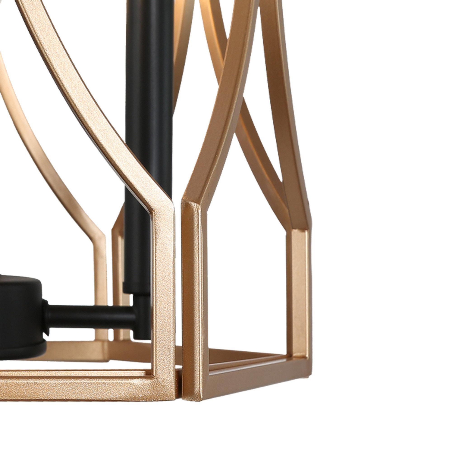 Lampe suspendue moderne en forme de tambour en or noir, chandelier à 4 lumières classique Vintage Cage suspendu