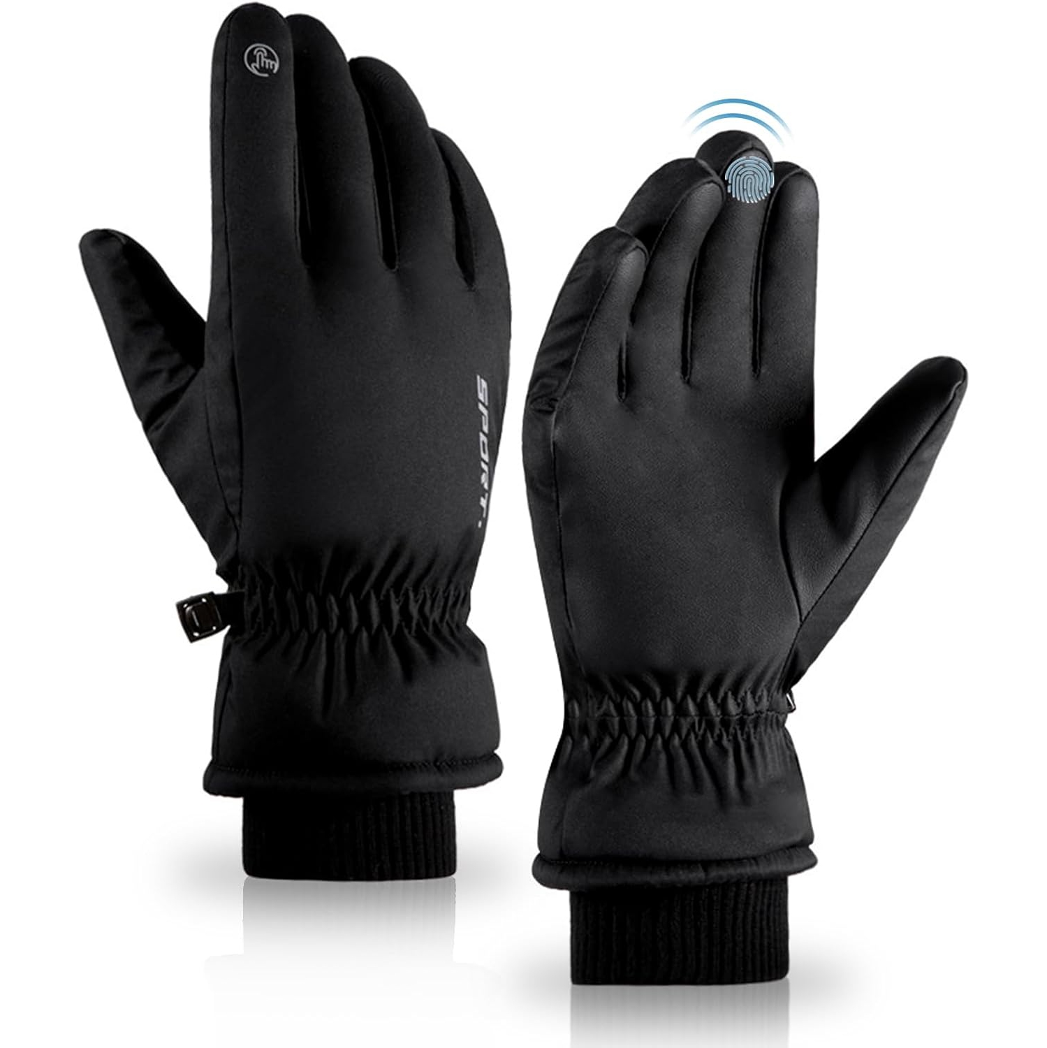 Winter Gloves Men, Touchscreen Thermal Gloves, Coldproof Water Resistant Gloves Ski Cycling Motorcycle Gloves for Skiing Snowboard Running, X-Large