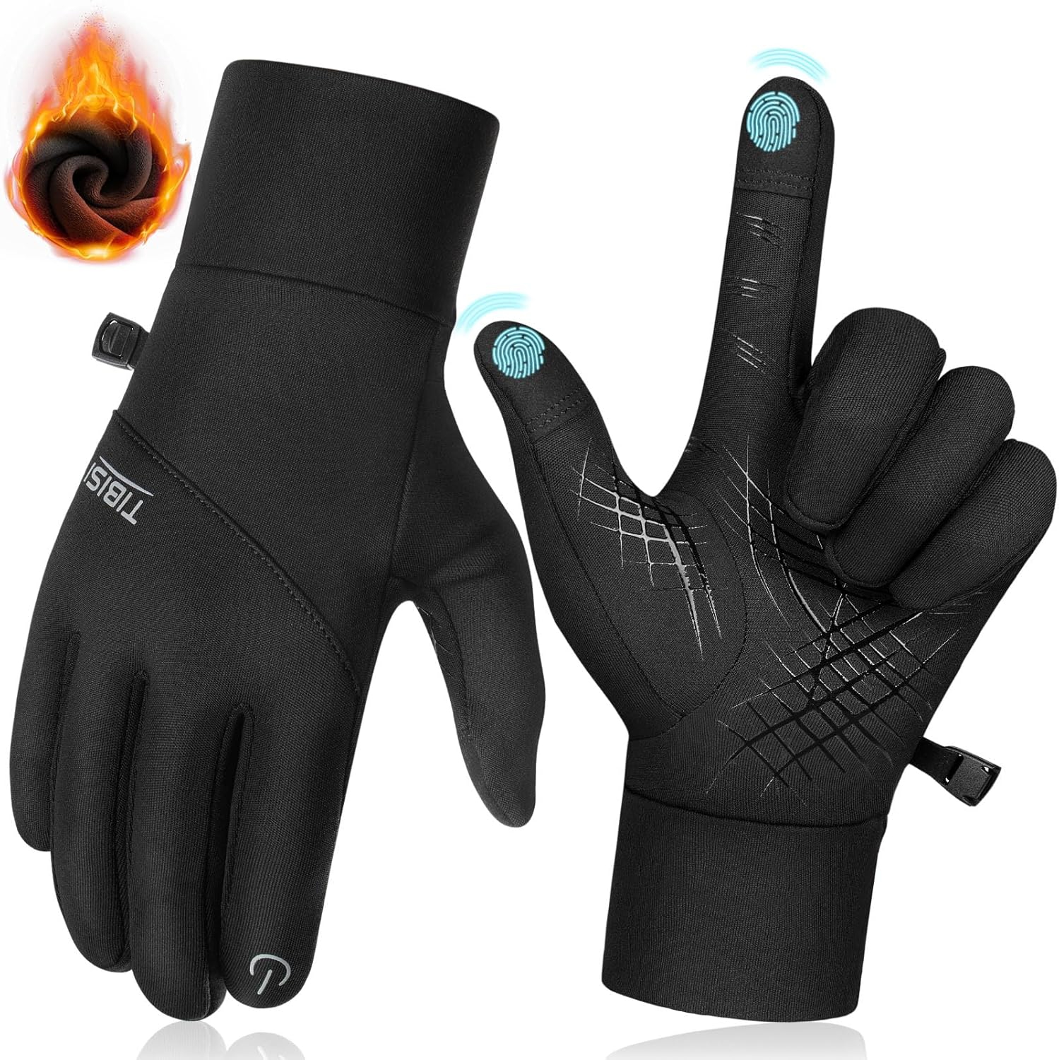 Gants d'hiver chauds, gants de course à pied pour hommes, antidérapants thermiques, légers, antidérapants pour la conduite à écran tactile, dames,