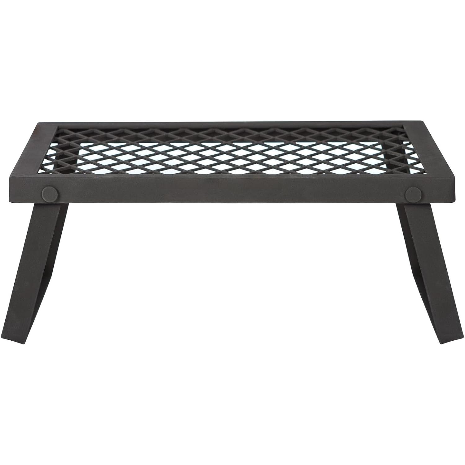 Medium Portable Folding Camping Grill Grate - 19.5 x 12.2 x 6.5 Inches, Black Steel