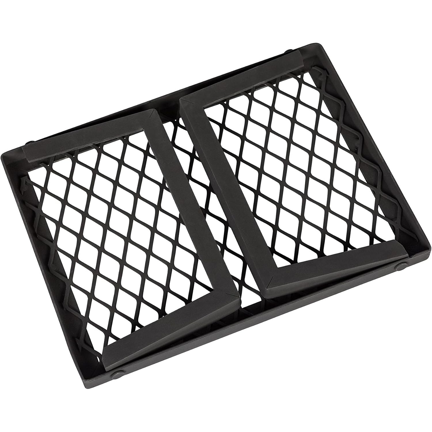 Medium Portable Folding Camping Grill Grate - 19.5 x 12.2 x 6.5 Inches, Black Steel