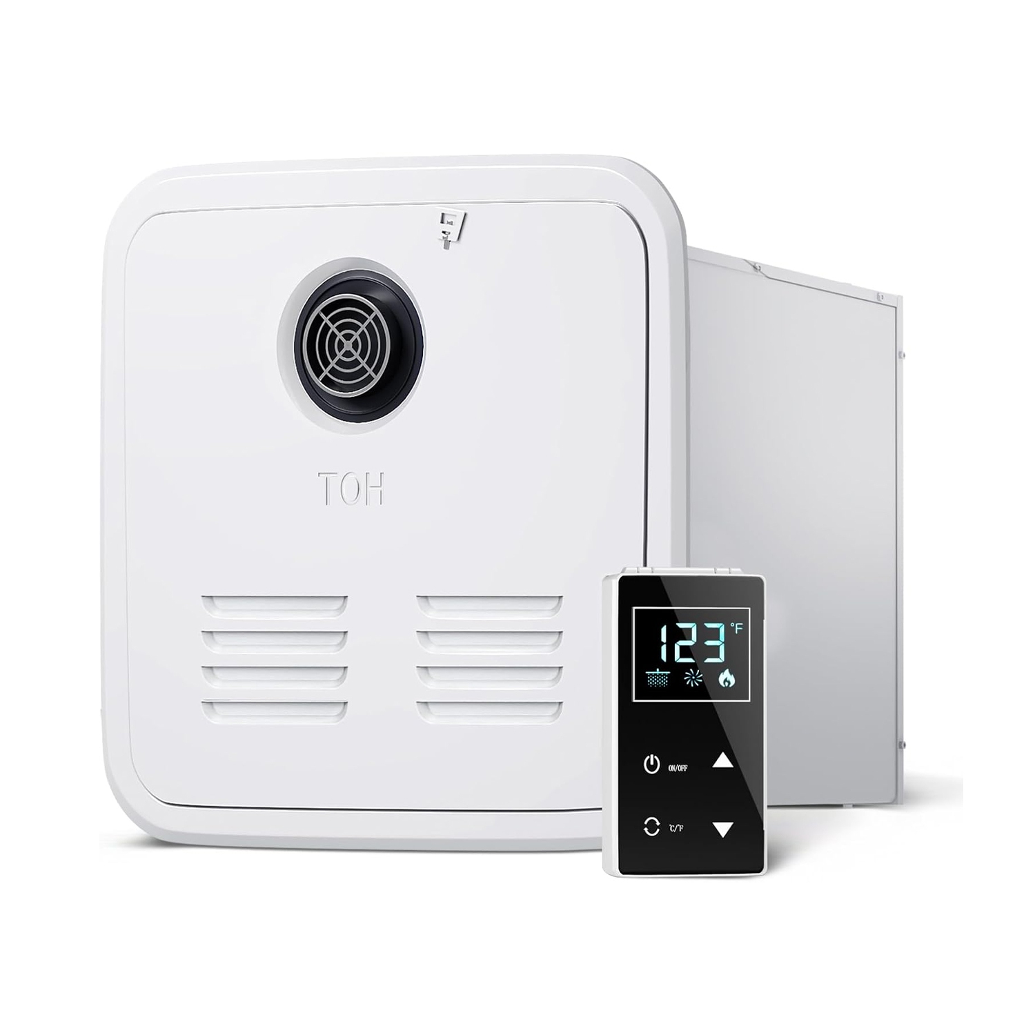 Chauffe-eau RV sans réservoir, propane, chauffe-eau RV 55000&nbsp;BTU MYACUC, télécommande, porte 15 x 15&nbsp;po, chauffe-eau Instant Camper pour VR