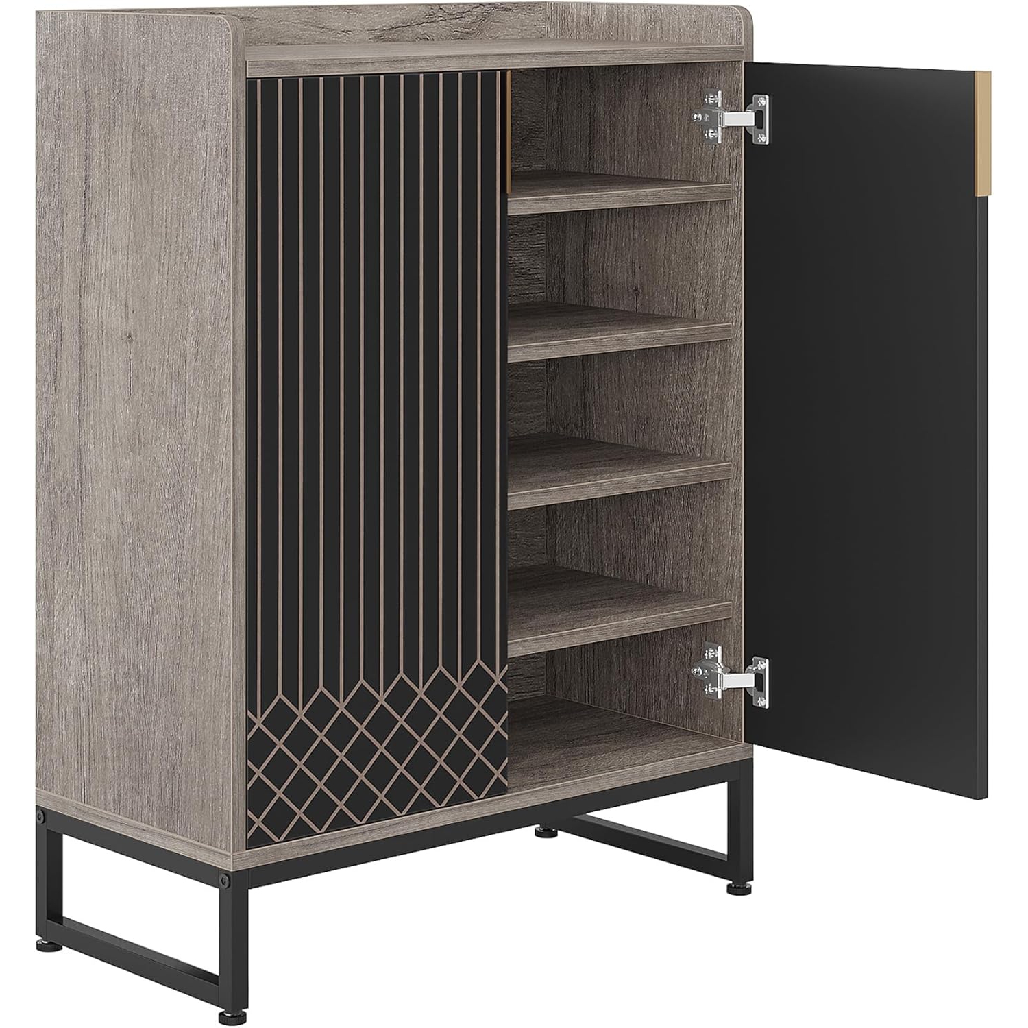 Tribesigns – Armoire à chaussures avec portes, armoire de rangement à chaussures à 5 niveaux pour l'entrée, armoire de rangement à chaussures en bois