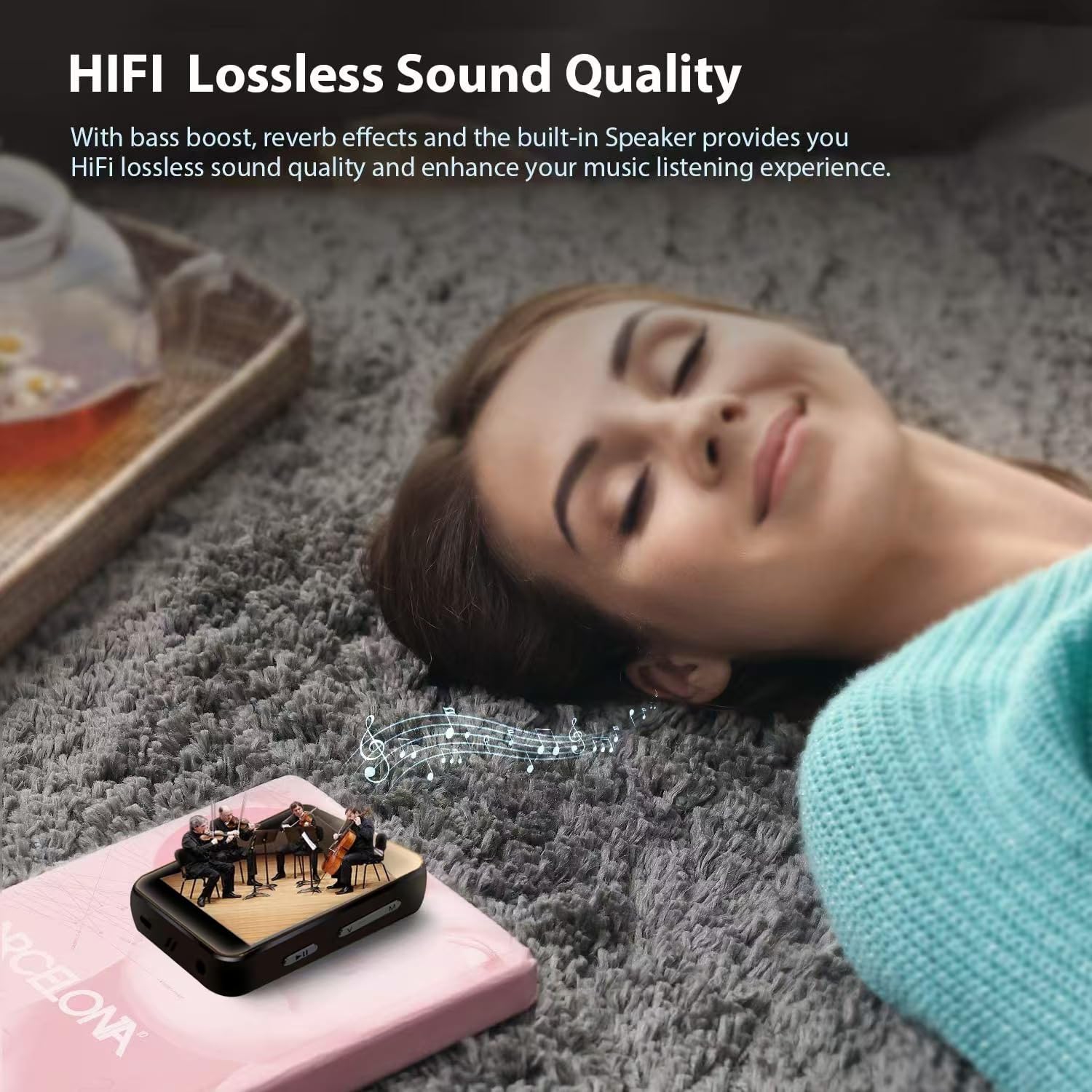 64GB High-Resolution Touch Screen MP3 Music Player with Bluetooth 5.0,Portable High Fidelity Lossless Sound Quality Walkman