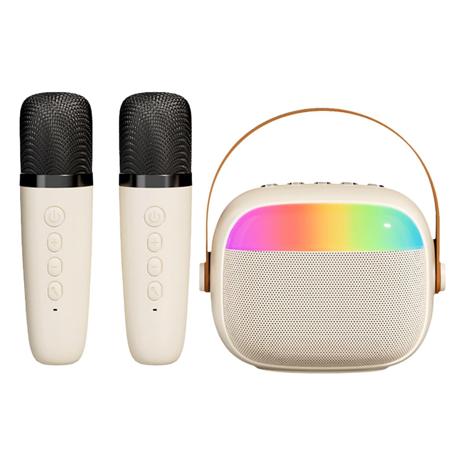Mini Karaoke Machine for Kids Adults, Portable Karaoke Machine,Bluetooth Speaker with 2 Wireless Microphones and LED Lights, Birthday Gifts for Girls