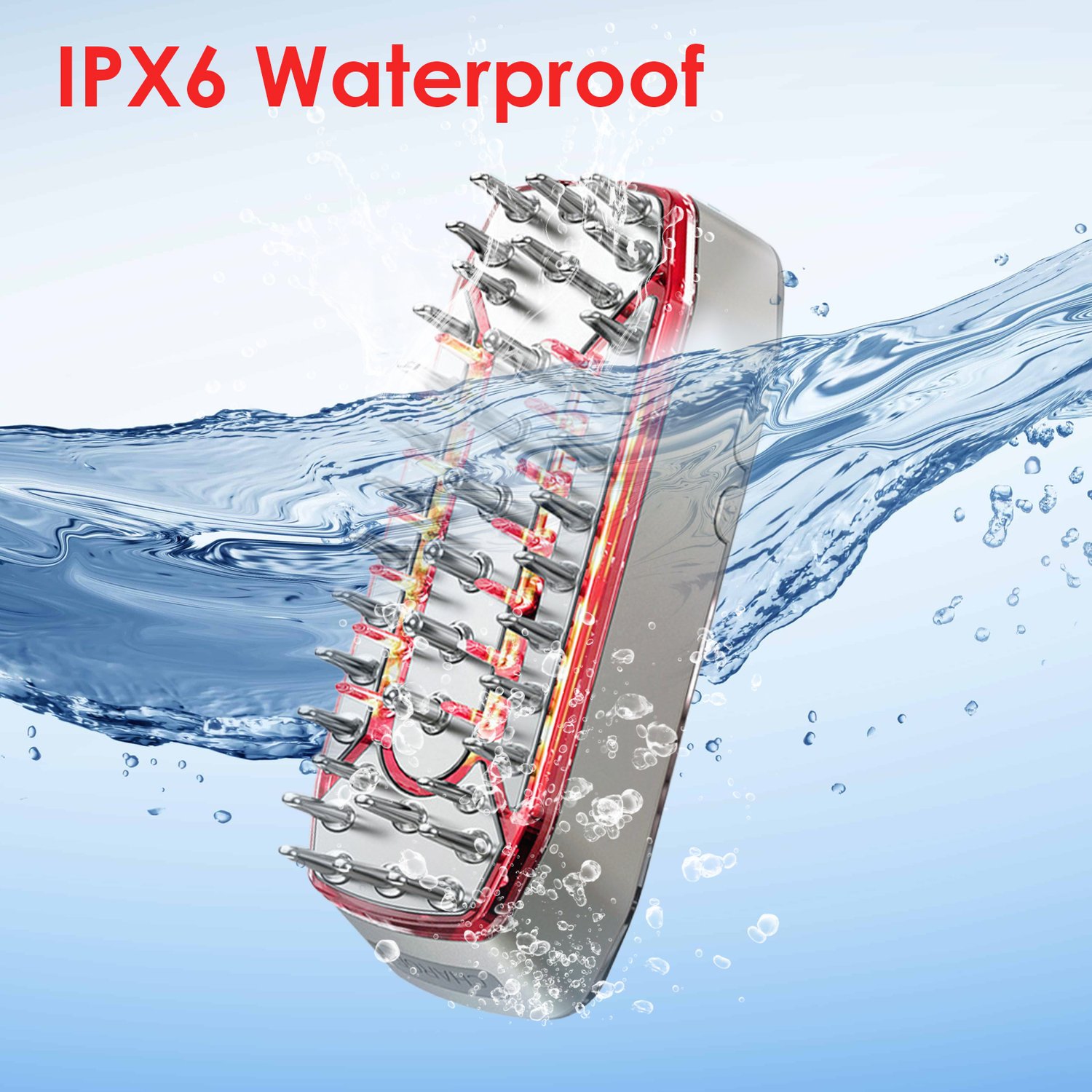 Peigne de croissance des cheveux chevelus, massage de la tête avec des essences médicinales, augmentation de la densité des cheveux, contrôle de