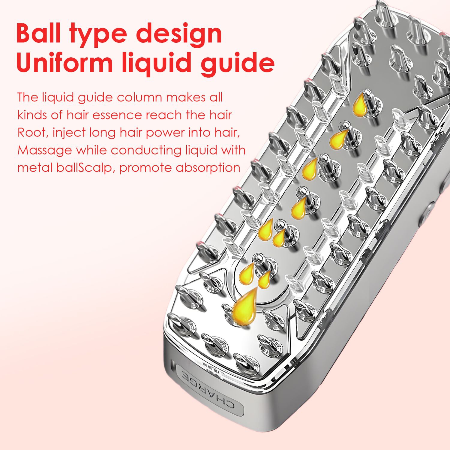 Peigne de croissance des cheveux chevelus, massage de la tête avec des essences médicinales, augmentation de la densité des cheveux, contrôle de