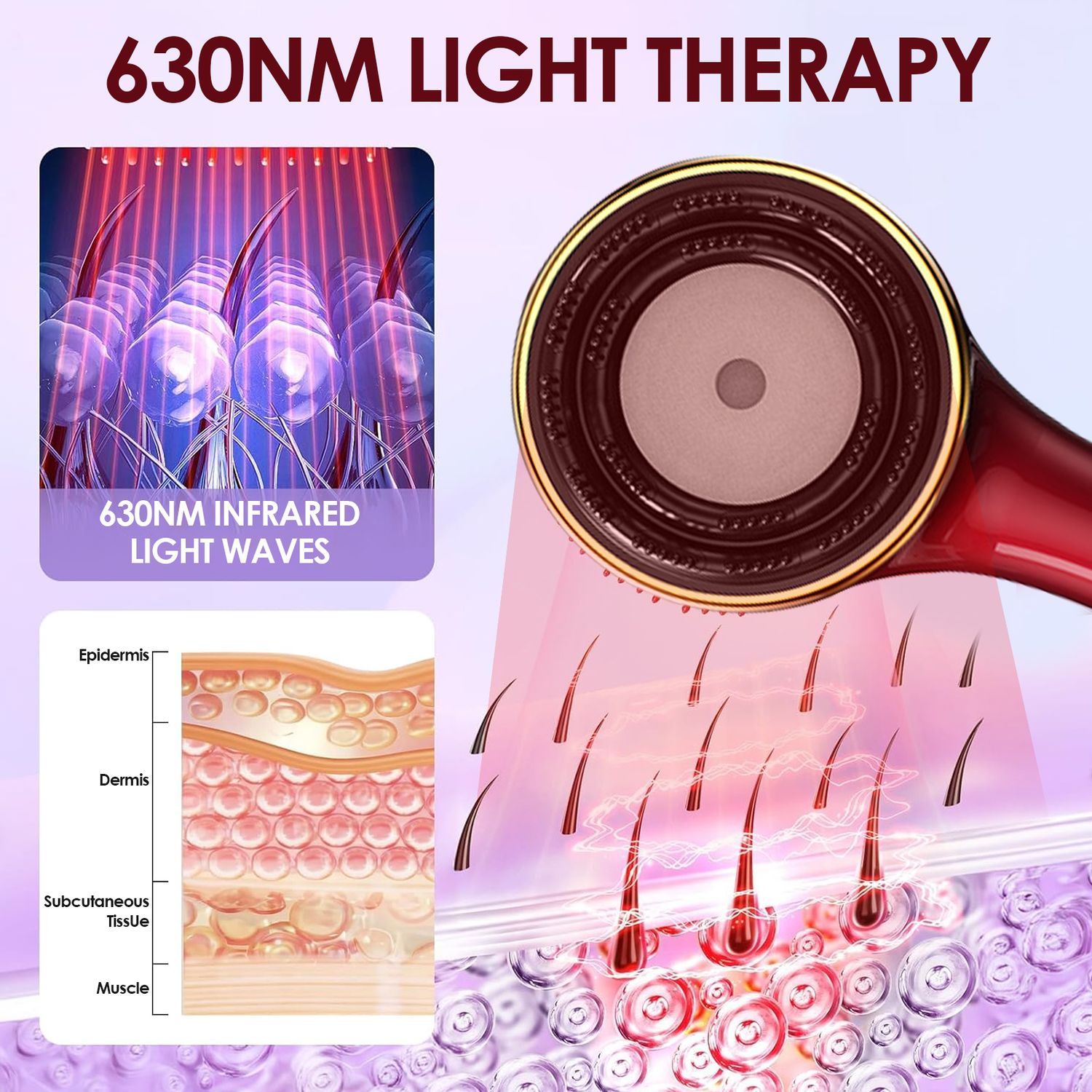 Red and Blue light Scratching Hair Growth Massage Comb Scalp Oil Applicator Electric Scalp Massager Brush