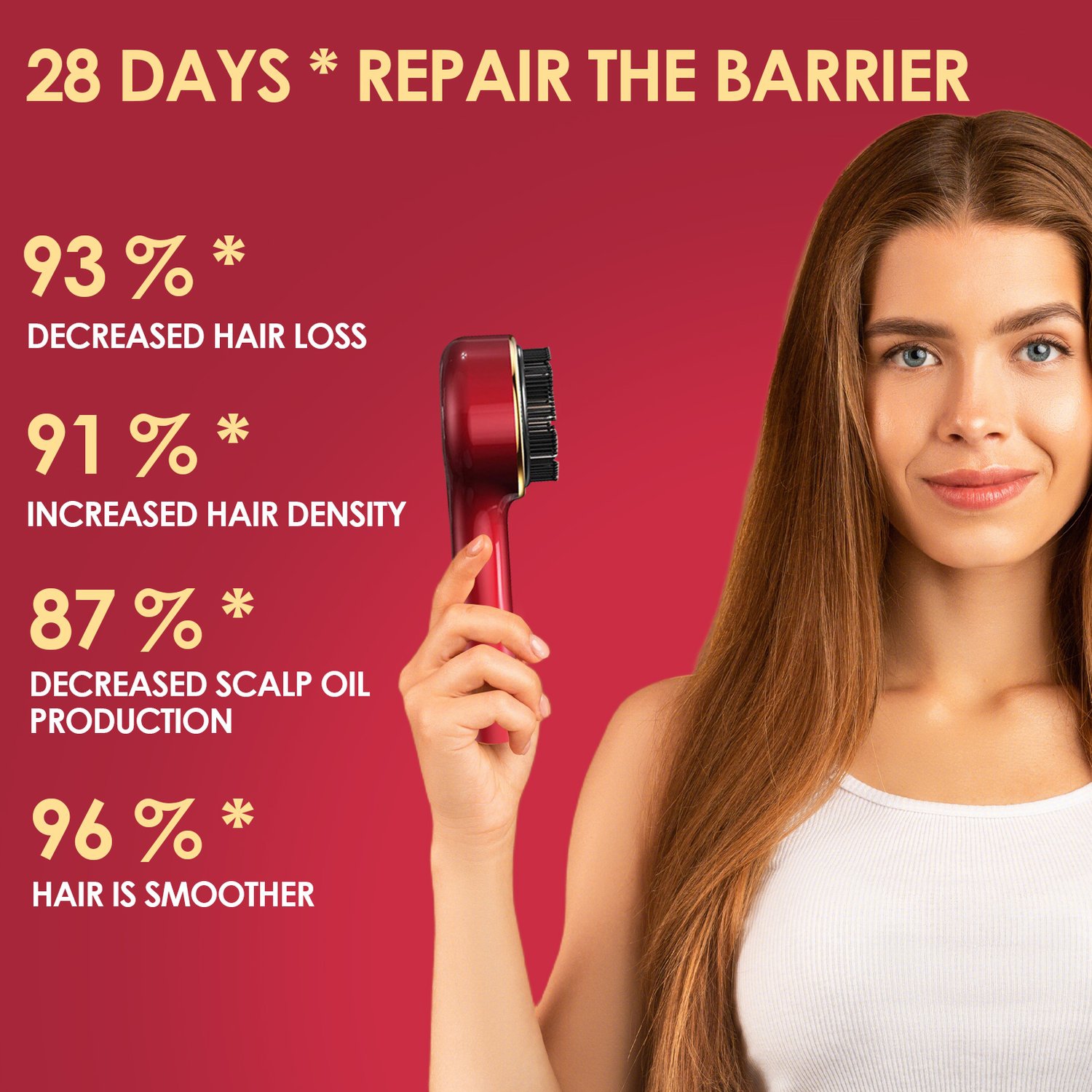 Red and Blue light Scratching Hair Growth Massage Comb Scalp Oil Applicator Electric Scalp Massager Brush