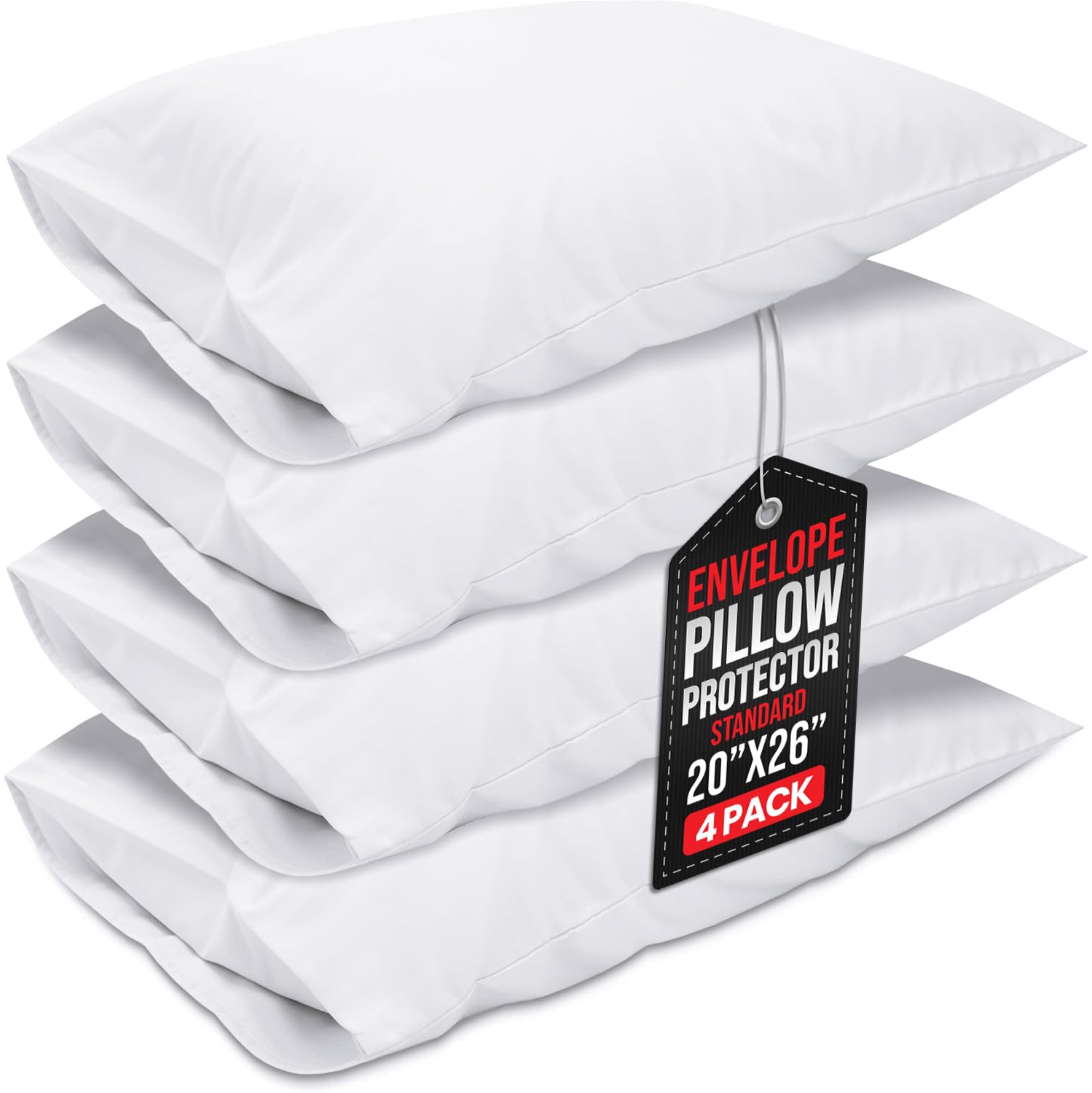 Enveloppe en coton canadien Housse de housse d'oreiller 20 x 26&nbsp;po, standard, 4 housses en tissu doux, perméable à l'air, refroidissement