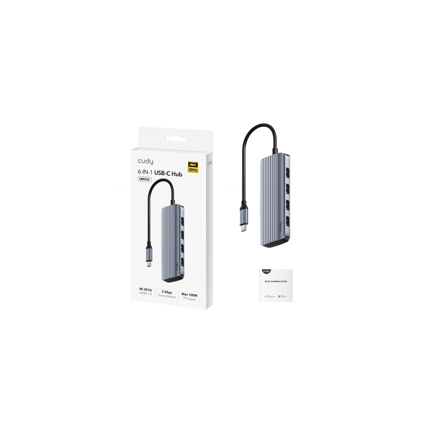 Cudy UH500 6-IN-1 4K HDMI USB-C Hub