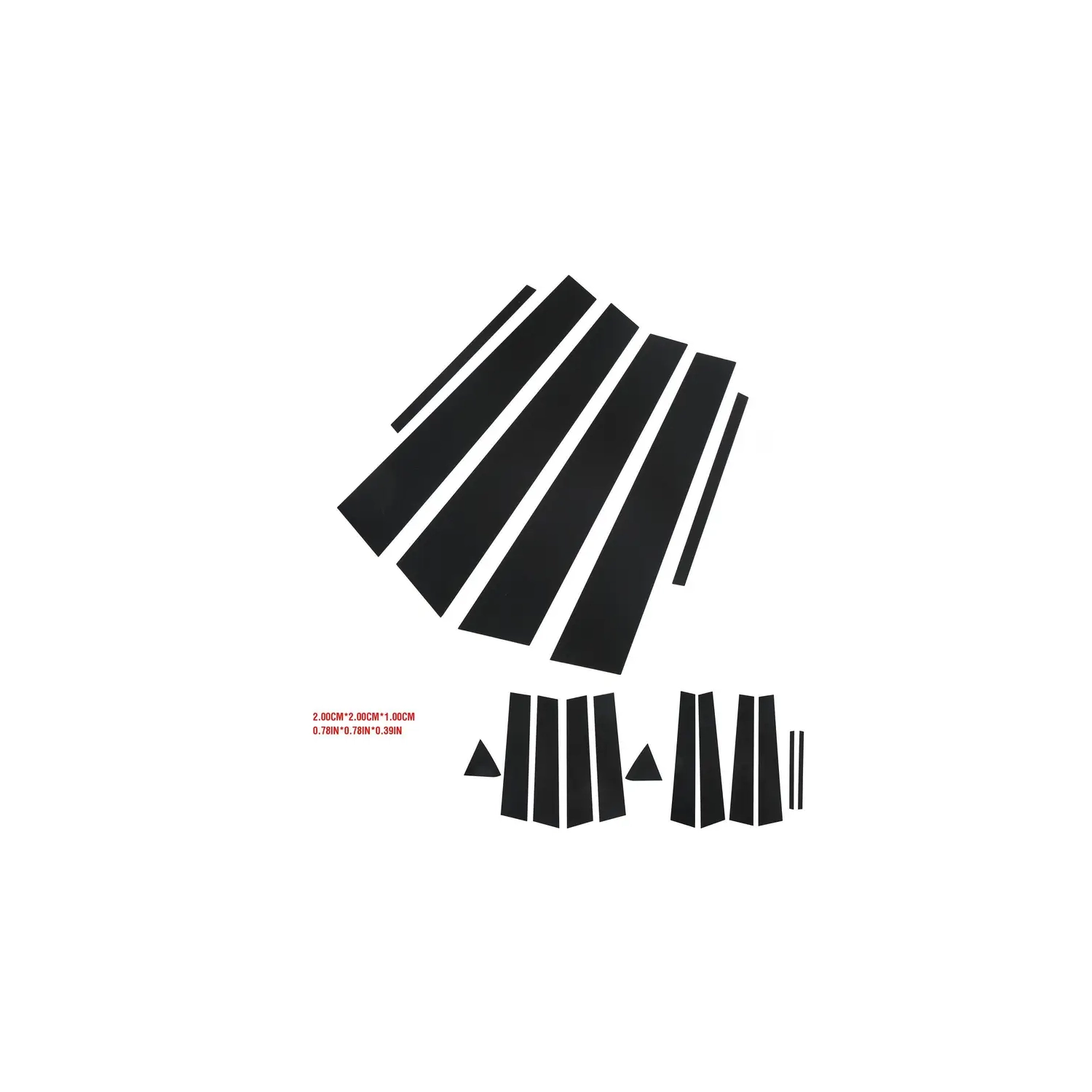 43.3" Adjustable Aluminum Rear Spoiler, 12V Super Loud Air Horn Kit with Compressor, 6pcs Gloss Black Pillar Post Decal Trim for Side Door Windows