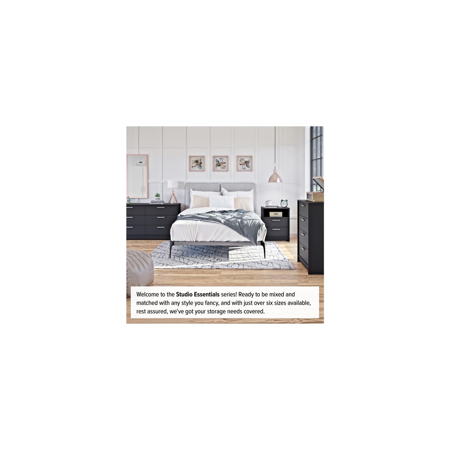 Studio Essentials 3-drawer Nightstand in Black