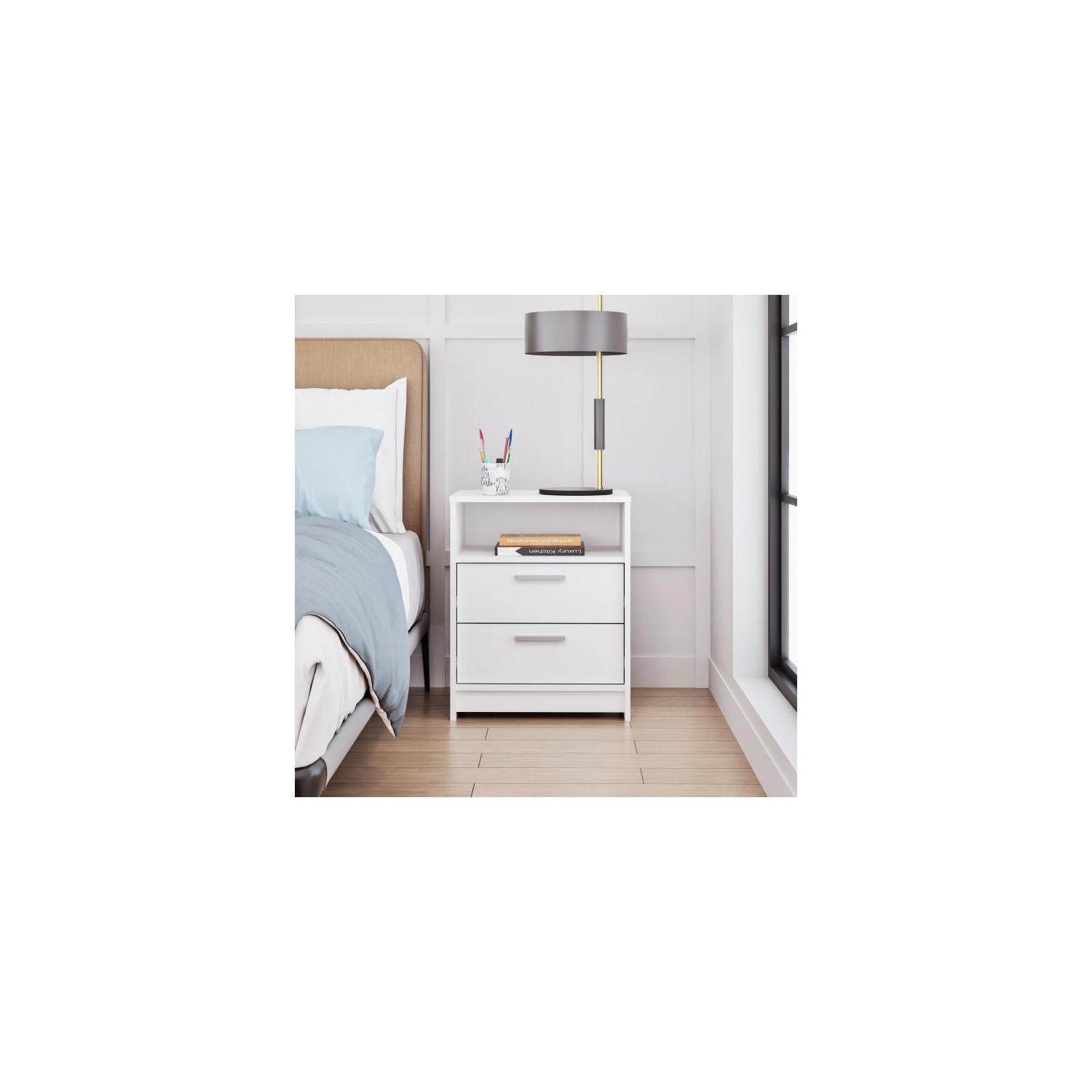Studio Essentials 2-drawer Nightstand in White