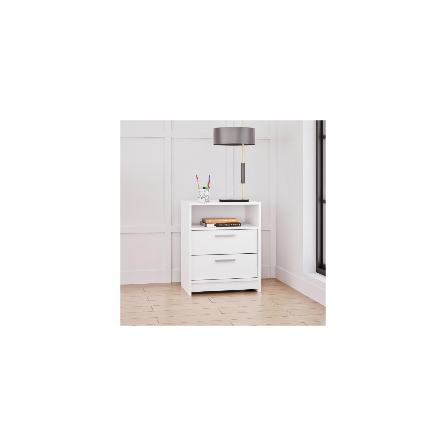 Studio Essentials 2-drawer Nightstand in White