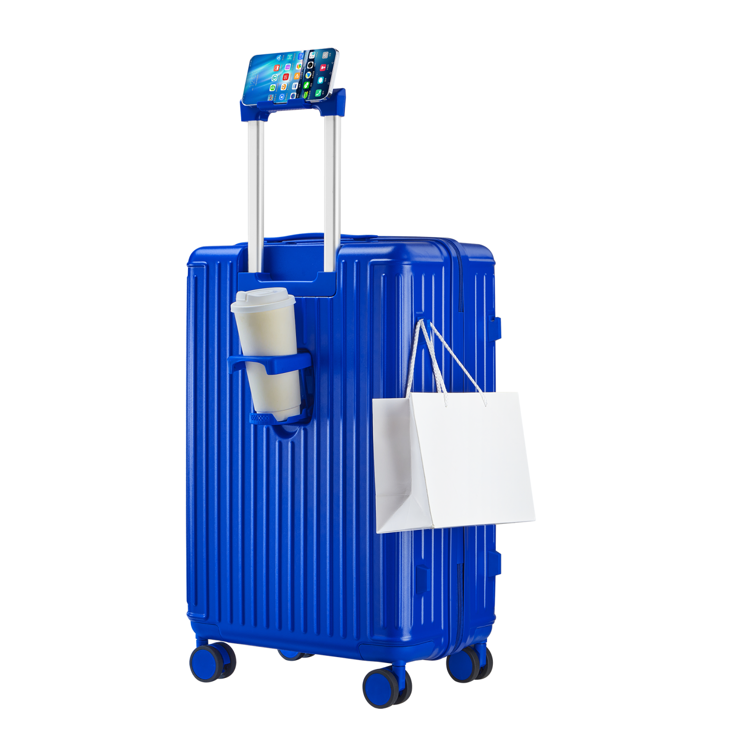 WINGOMART 3-Piece Luggage Set Lightweight Durable PC+ABS Hardshell, Double Spinner Wheels, TSA Lock - 22in/26IN/30in - BLUE