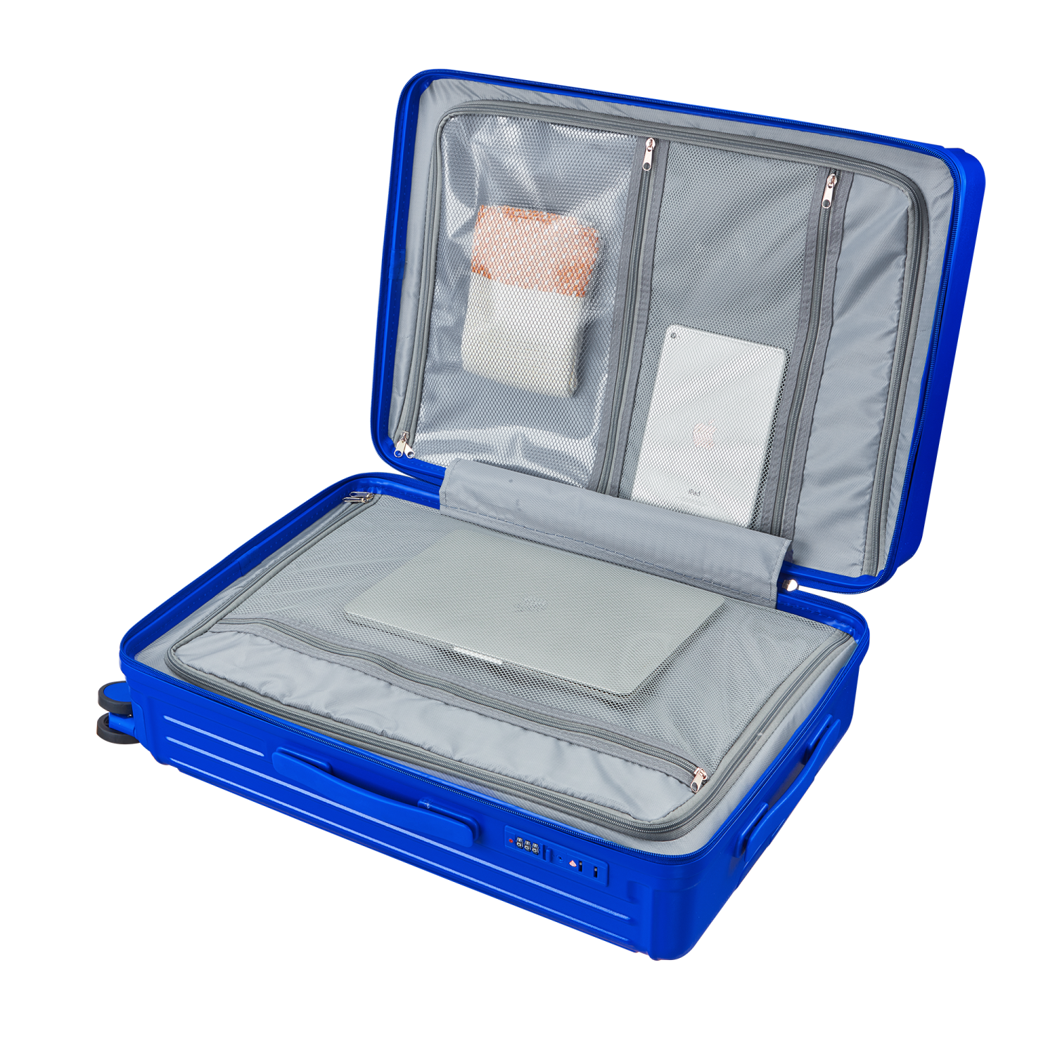 WINGOMART 3-Piece Luggage Set Lightweight Durable PC+ABS Hardshell, Double Spinner Wheels, TSA Lock - 22in/26IN/30in - BLUE