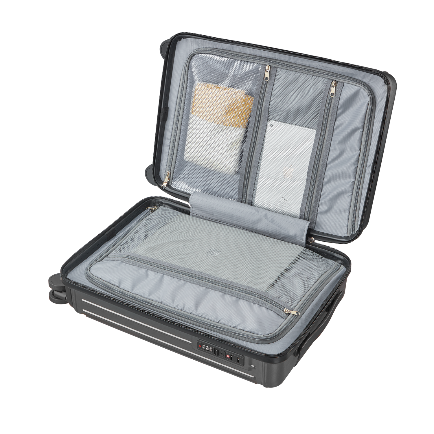 Ensemble de 3 valises rigides et légères en polycarbonate et en ABS, roulettes doubles pivotantes, cadenas approuvé par la TSA –