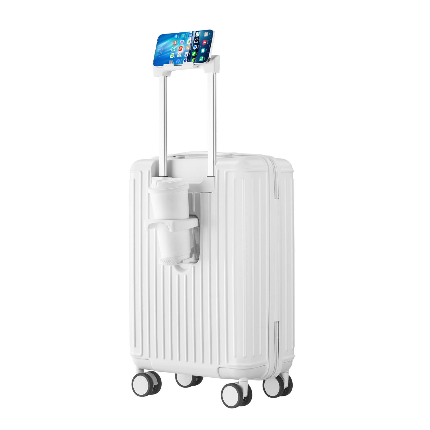 WINGOMART 3-Piece Luggage Set Lightweight Durable PC+ABS Hardshell, Double Spinner Wheels, TSA Lock - 22in/26IN/30in - WHITE