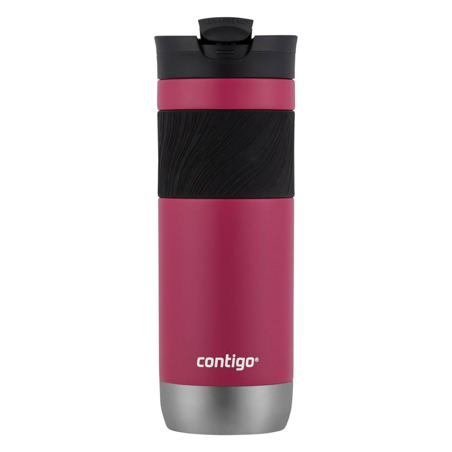 Contigo - SNAPSEAL Byron Stainless Steel Travel Mug, Insulated, 20oz / 568ml, Dragon Fruit Pink