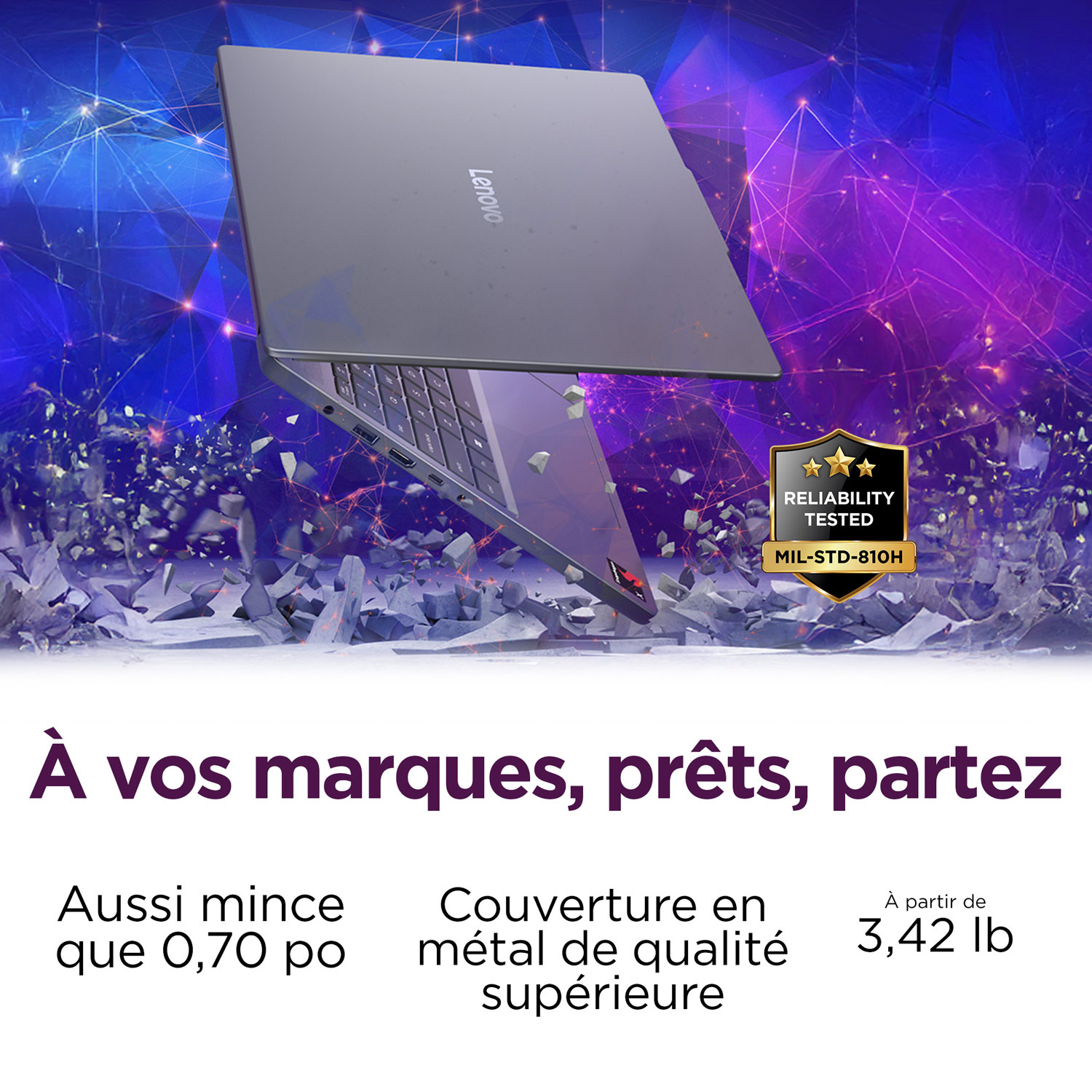 Portable de 15,3 po IdeaPad Slim 3x Copilot+ PC de Lenovo - Gris luna