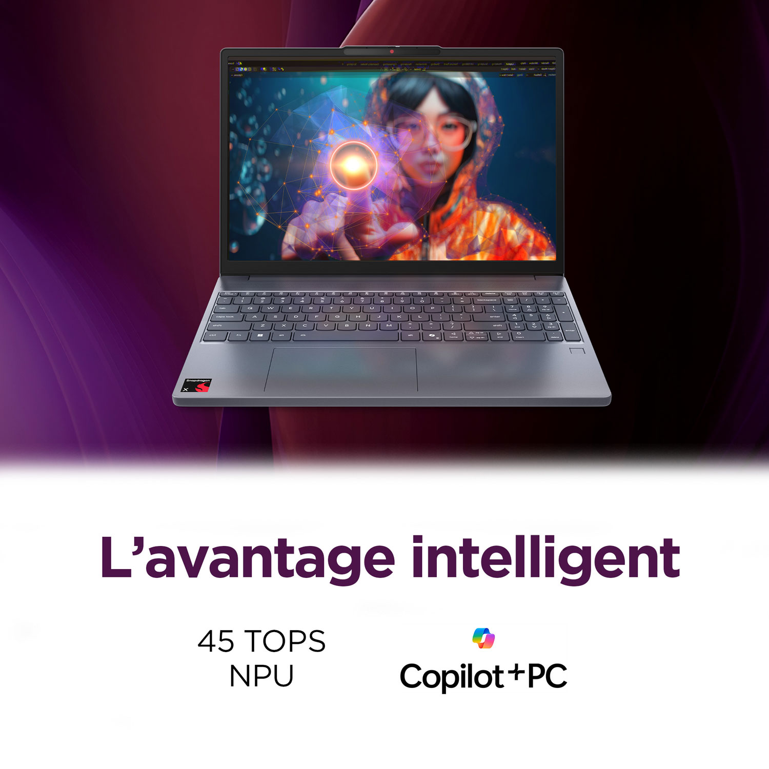 Portable de 15,3 po IdeaPad Slim 3x Copilot+ PC de Lenovo - Gris luna