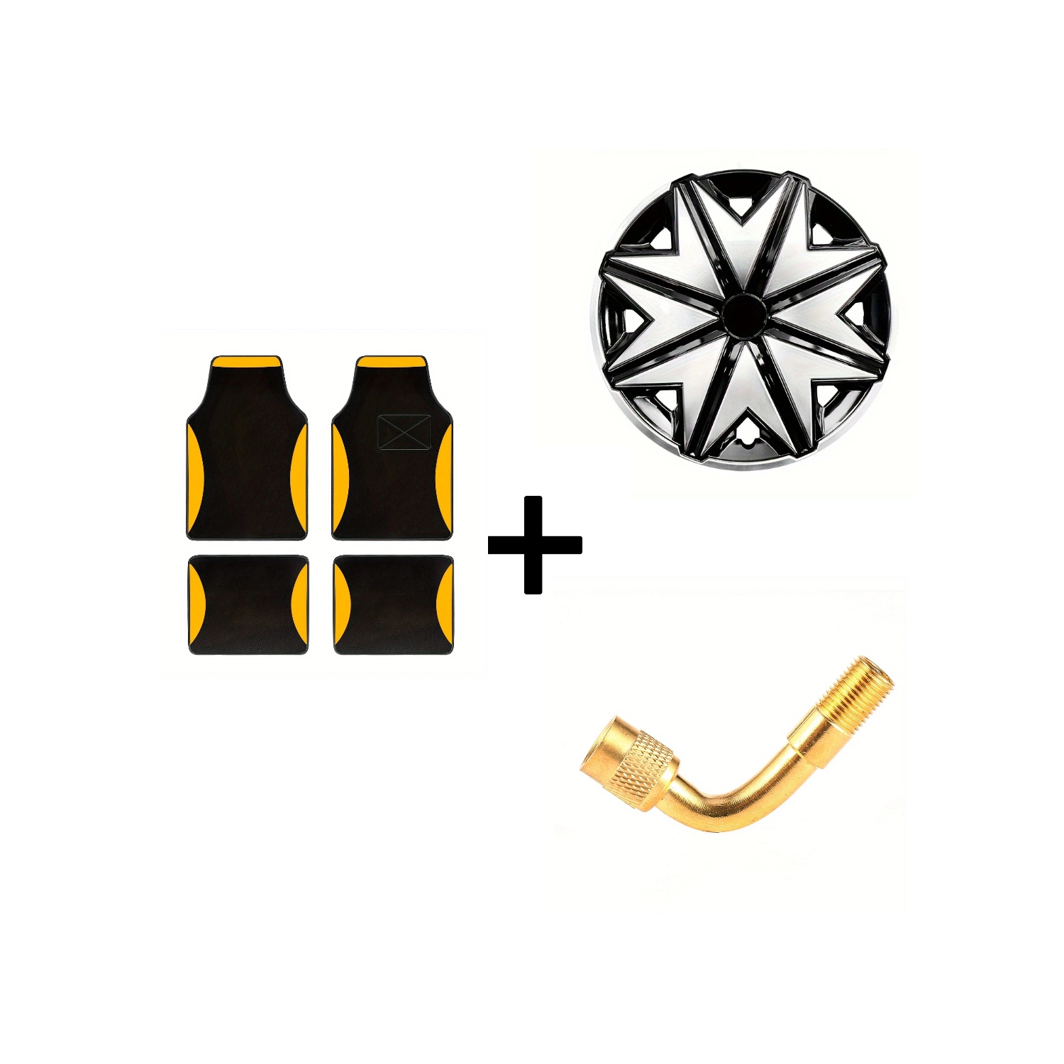 Rallonge de valve de pneu à 90°, ensemble d'enjoliveurs et tapis protecteurs universels