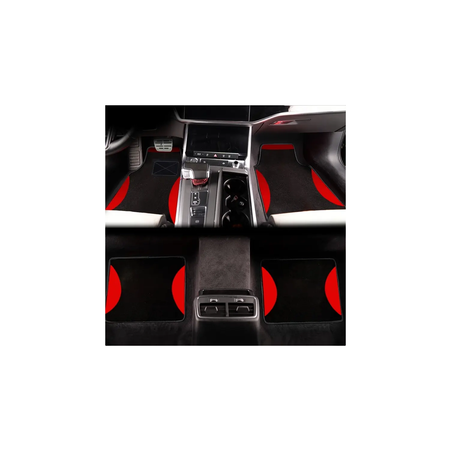 20" Wheel Rim Cover with Guard Tape, 90° Brass Tire Valve Extension, Universal Fit Colorful Automotive Floor Mats Set