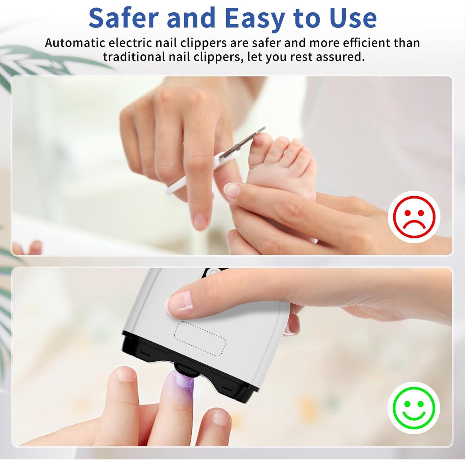 Electric Nail Clipper,3 Speeds Automatic Electric Nail Trimmer with LED Light,Rechargeable Electric Nail Clippers for Seniors,Electric Finger Toe