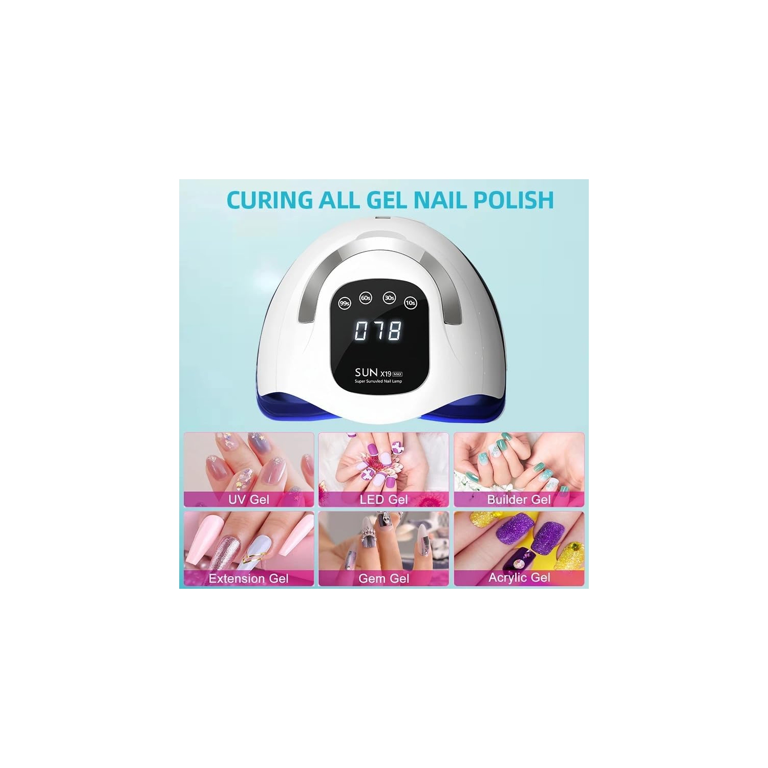 Lampe à ongles UV LED Professional LED Sèche-ongles pour ongles en gel,Écran tactile 4 minuteries et capteur automatique pour salon de coiffure,Lampe