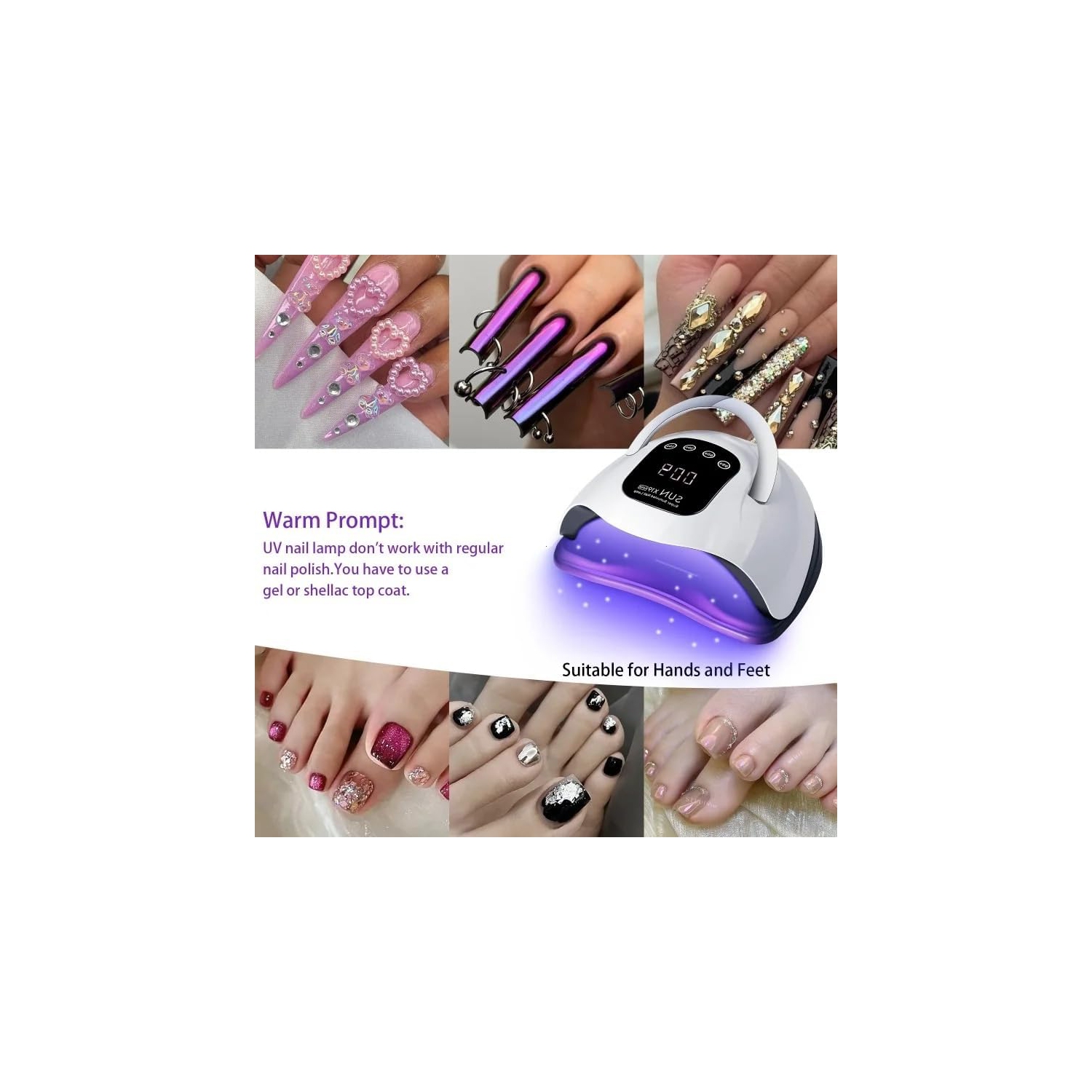 Lampe à ongles UV LED Professional LED Sèche-ongles pour ongles en gel,Écran tactile 4 minuteries et capteur automatique pour salon de coiffure,Lampe