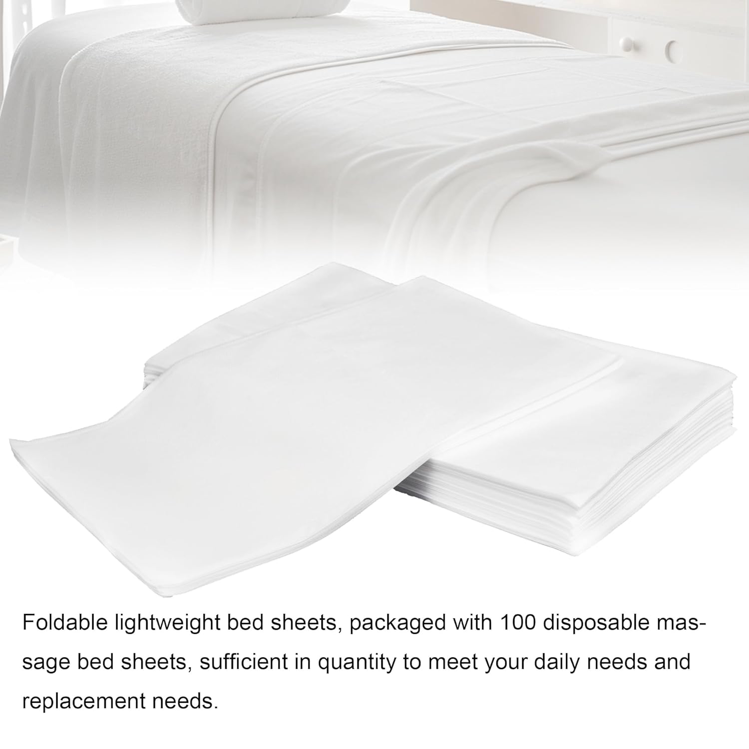 100PCS Draps de table de massage jetables,Housse de table de massage 80*180CM,Draps de lit jetables pour lit de massage,Housse de lit SPA en tissu