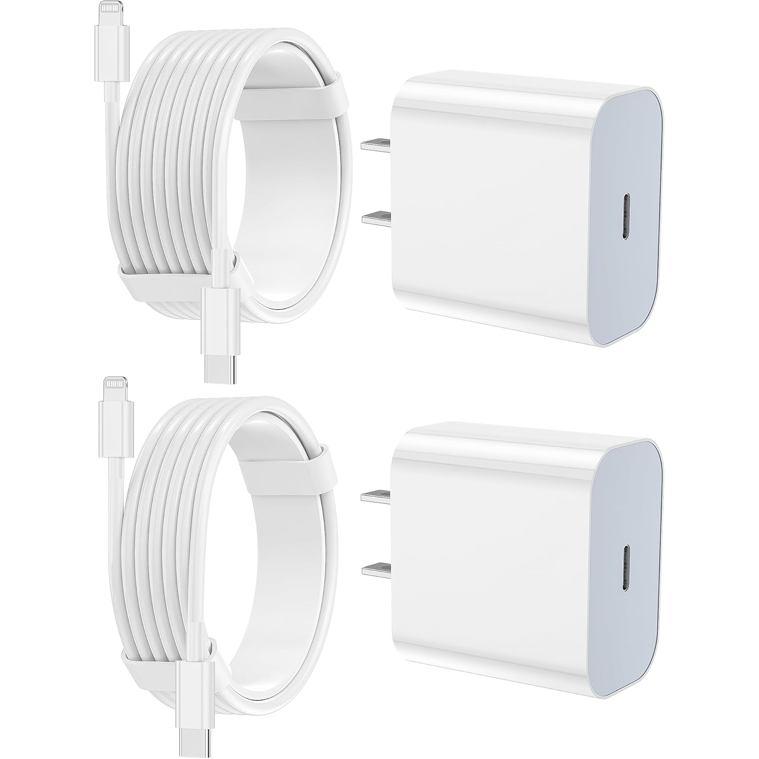 iPhone Charger Apple Charger,[Apple MFi Certified]2 Pack Apple Type C Wall Charger Block with 2 Pack [6FT&10FT] Long