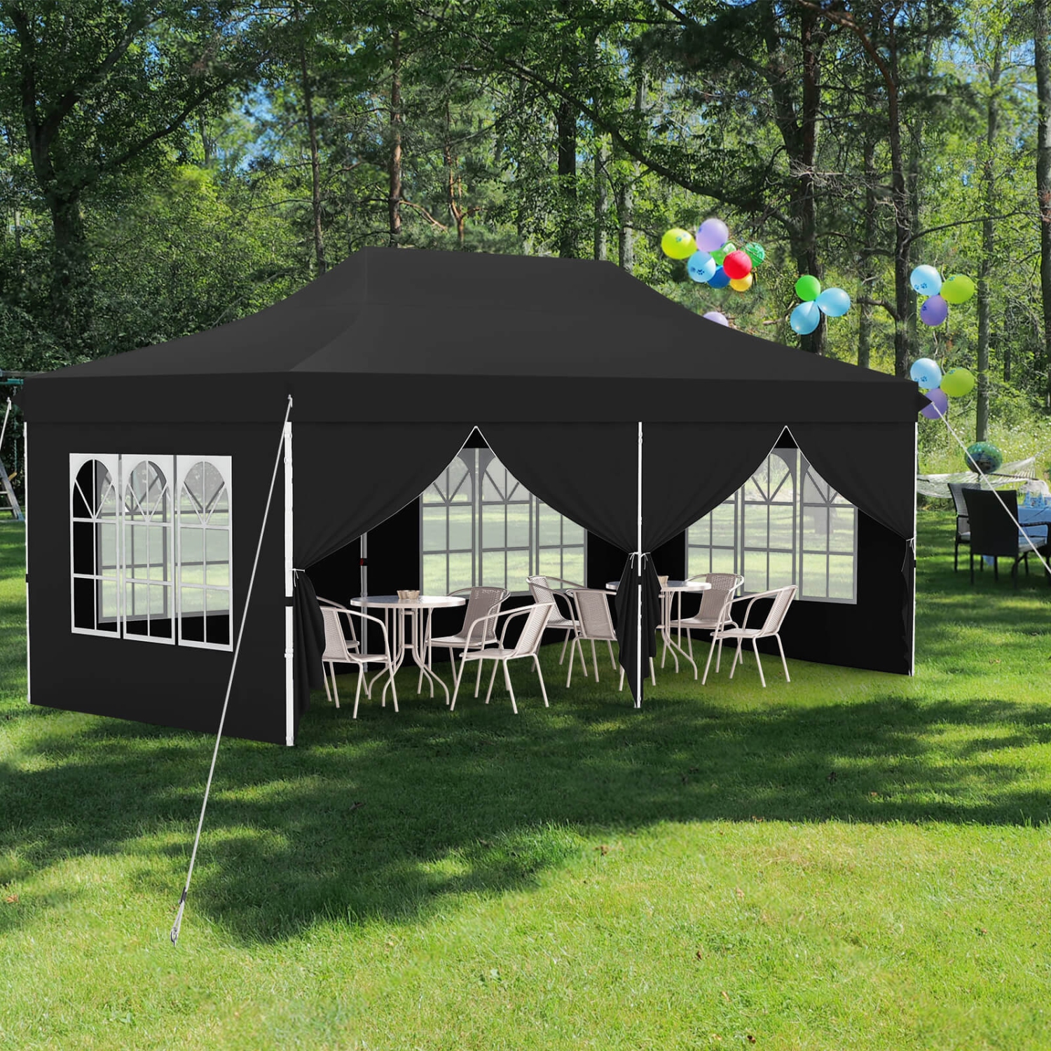 Costway 10 x 20FT Pop up Canopy Outdoor Canopy Tent with 6 Sidewalls Carrying Bag