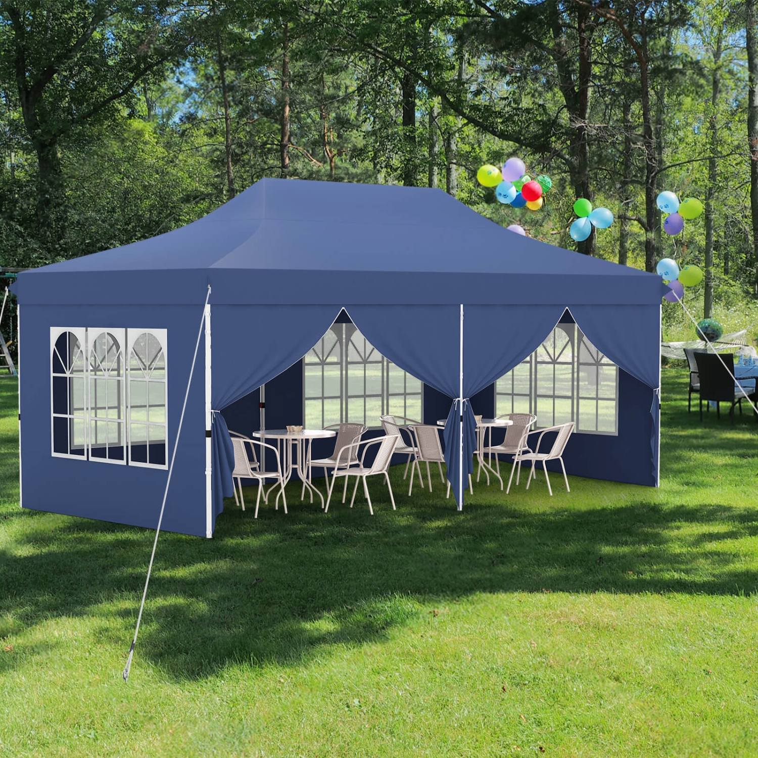 Costway 10 x 20FT Pop up Canopy Outdoor Canopy Tent with 6 Sidewalls Carrying Bag