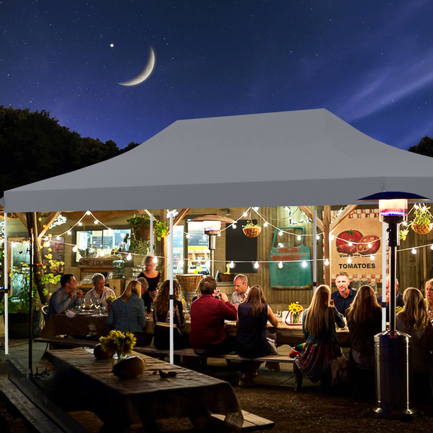 Costway 10 x 20FT Pop up Canopy Outdoor Canopy Tent with 6 Sidewalls Carrying Bag