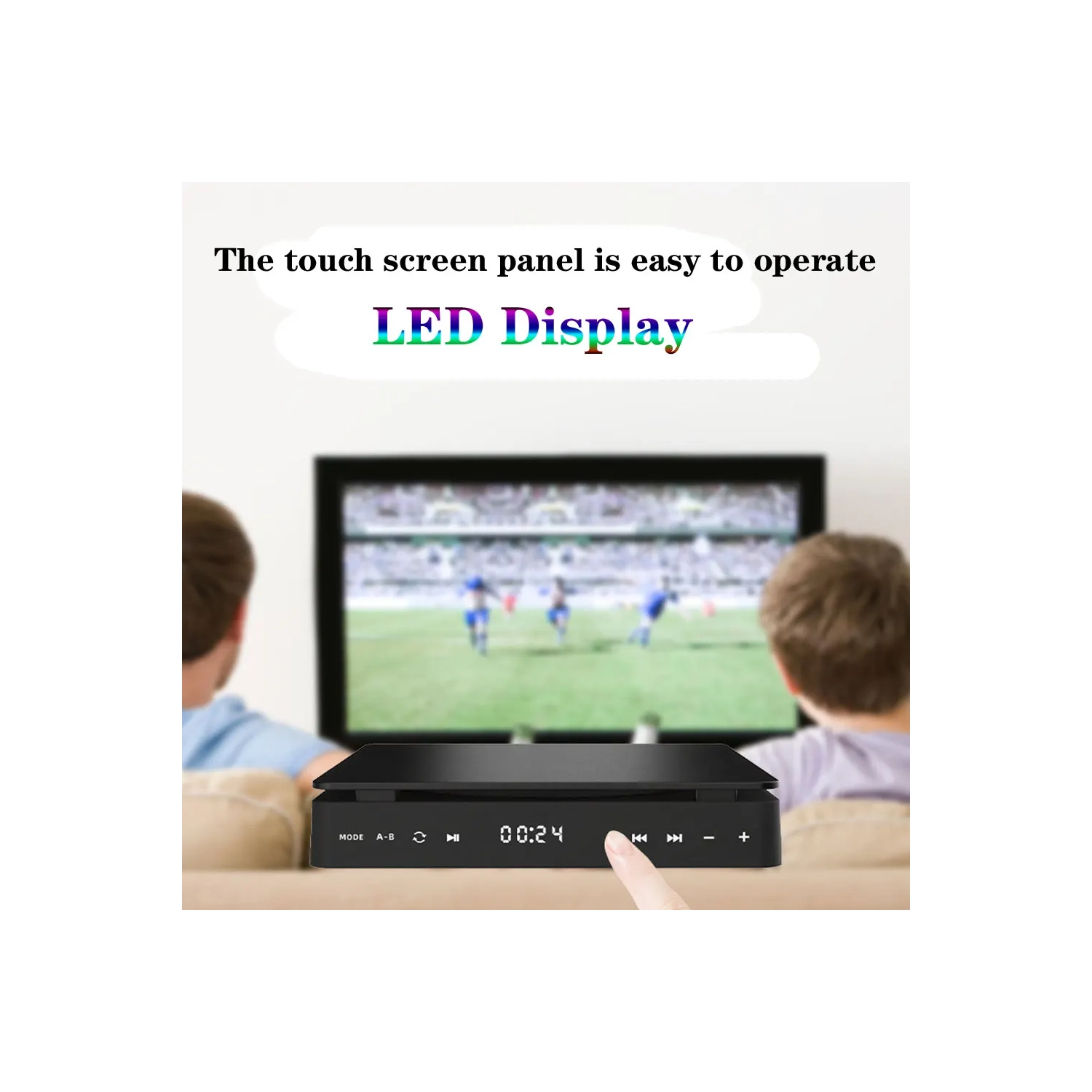 Lecteur DVD avec câble HDMI, lecteurs vidéo CD VCD HD prenant en charge la connexion HDMI AV avec entrée USB, sortie casque 3,5&nbsp;mm, écran