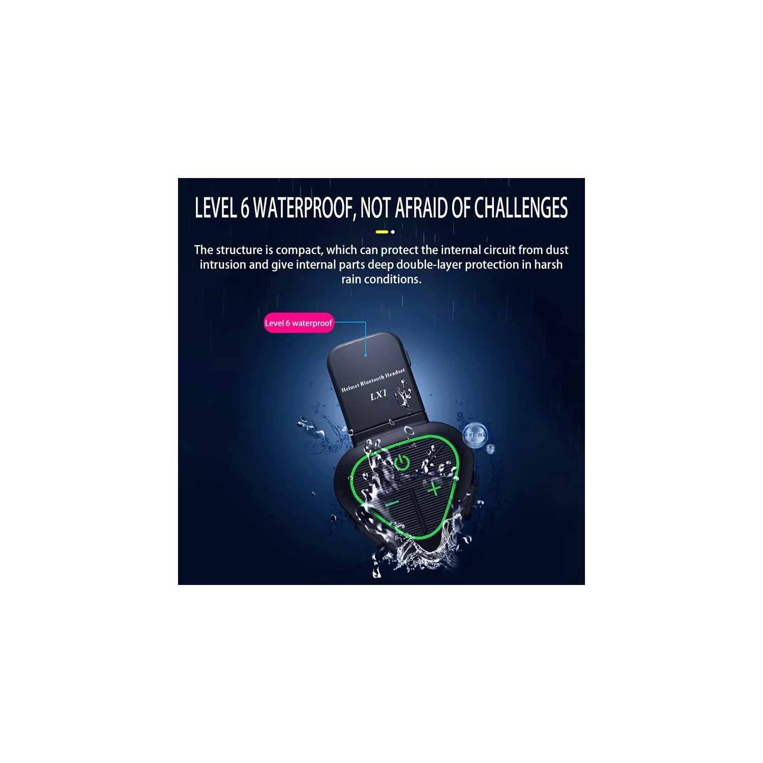 Motorcycle Earbuds, Motor Helmet BT Headset Portable CVC Smart Noise Cancelling Headphone Life Waterproof For Courier