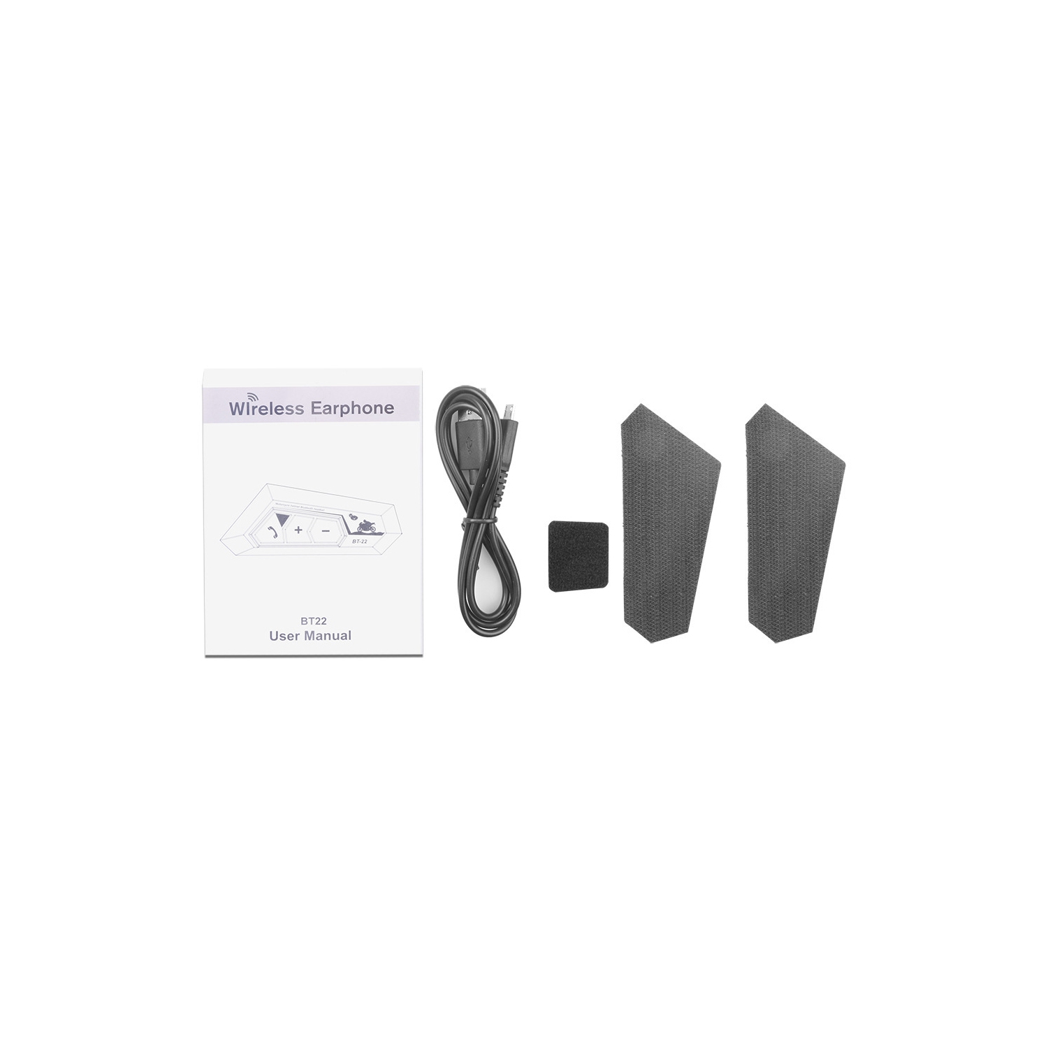 1 paire d'écouteurs sans fil Bluetooth 5,0 Casque de moto Interphone stéréo Appels mains libres avec micro de réduction