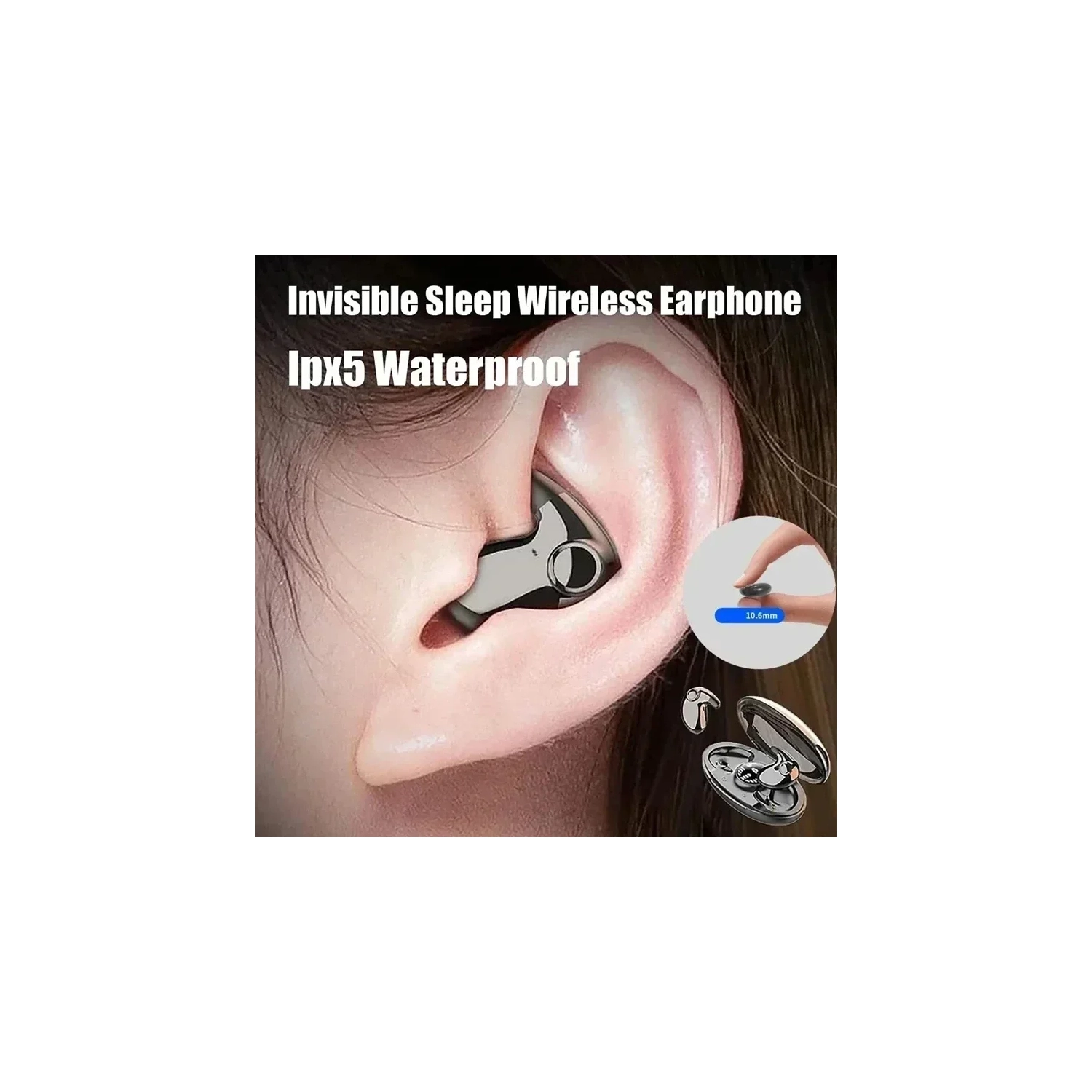 Sleep Invisible Headset Wireless Bluetooth Earphone Earbuds with Mic for Phone Bluetooth 5.3 Headphones