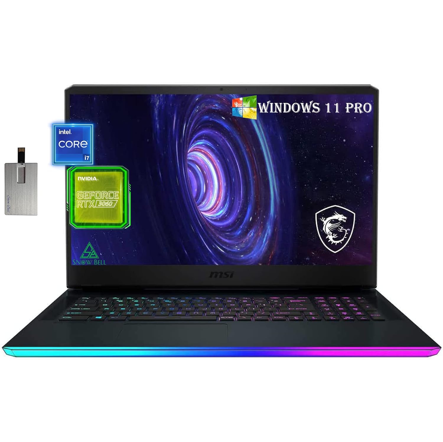 Refurbished (Excellent) - MSI GE76 Raider Gaming 17.3" Thin Bezel IPS FHD 144Hz Laptop, 12th Core i7-12700H, 2TB SSD, 64GB RAM, Backlit KB, GeForce RTX 3060, Win11 Pro, 32GB Card