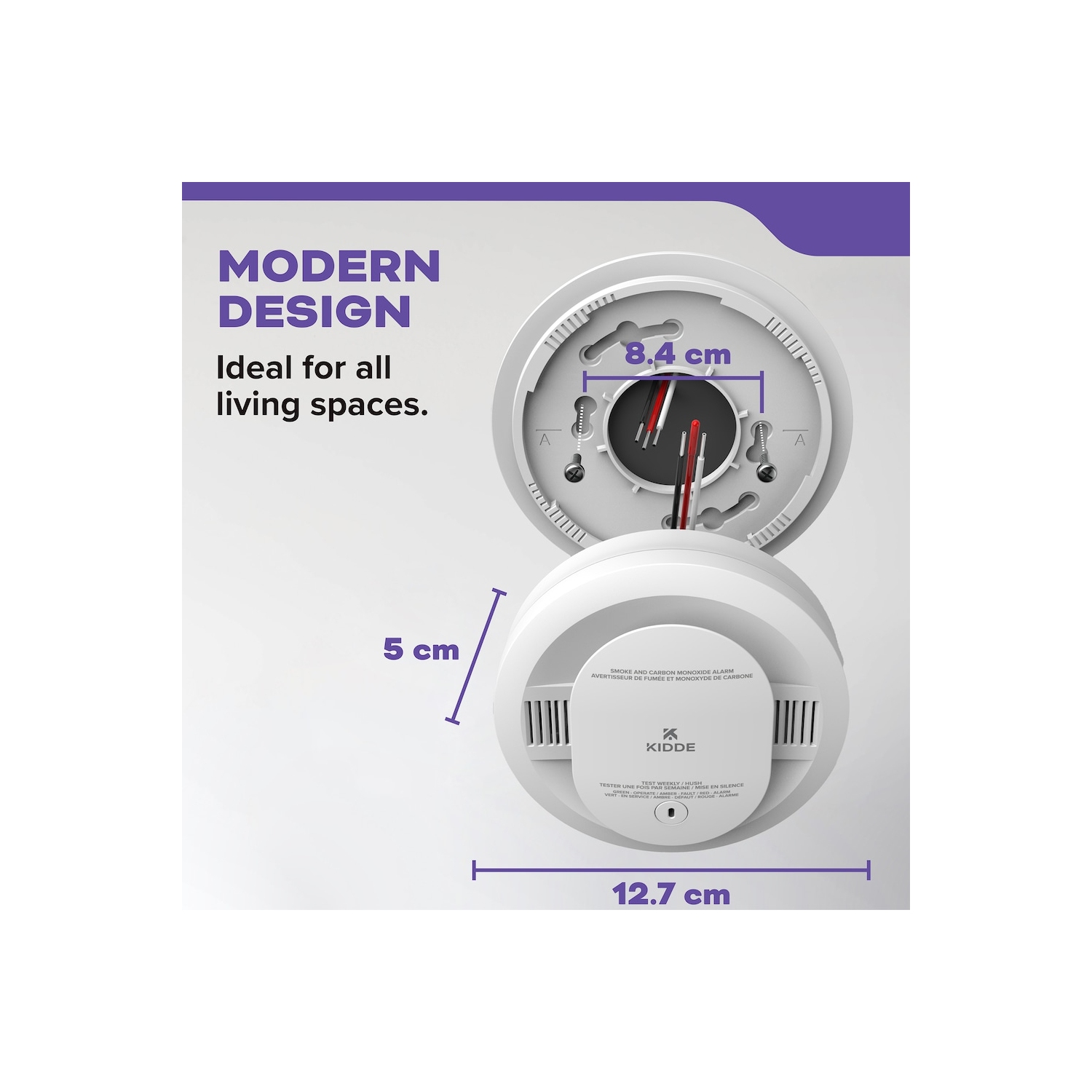 Détecteur de fumée et de monoxyde de carbone câblé/alerte vocale/2 piles AA de Kidde (30-AR-VCA)