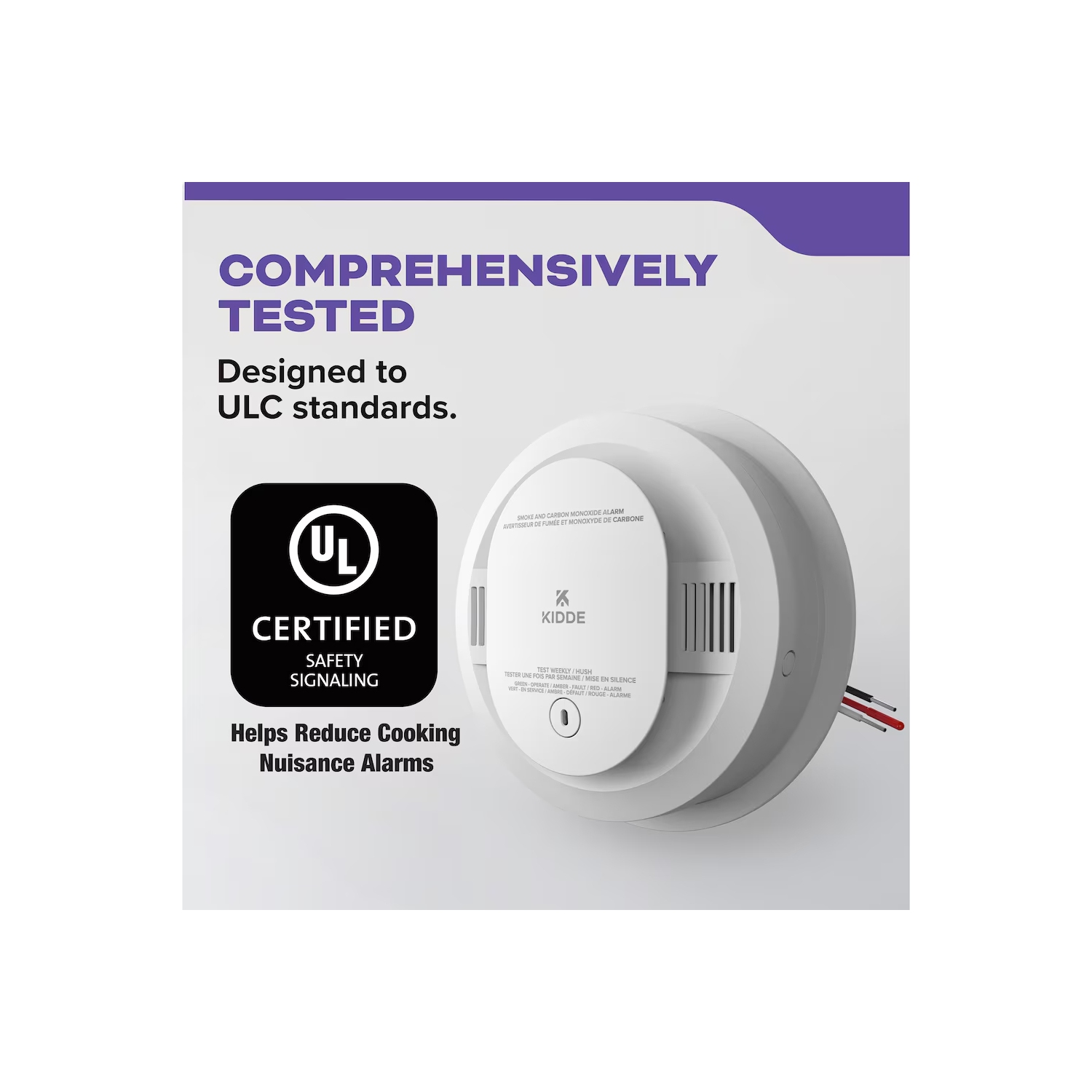 Détecteur de fumée et de monoxyde de carbone câblé/alerte vocale/2 piles AA de Kidde (30-AR-VCA)