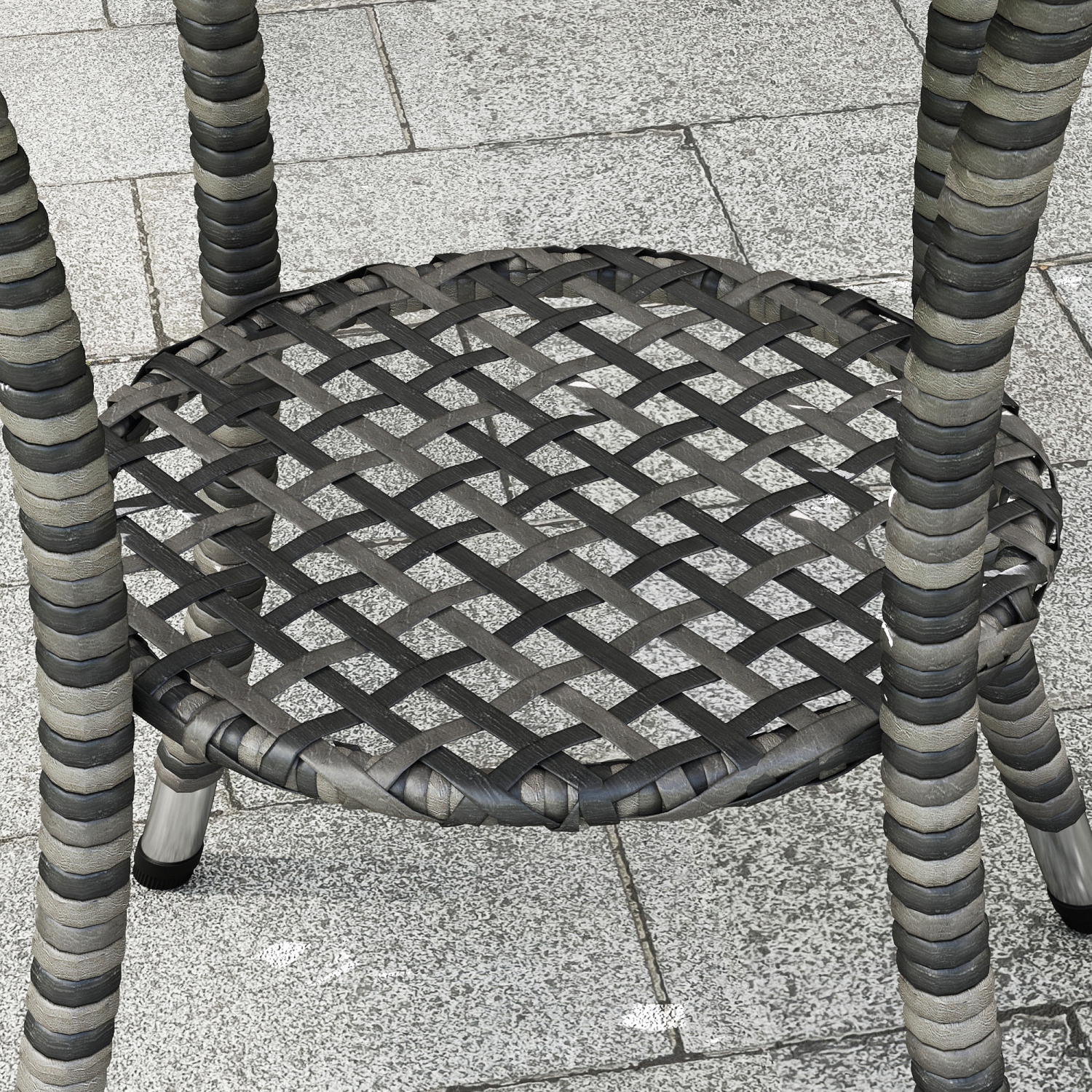 Outsunny 25" Outdoor Wicker Dining Table, Rattan Patio Round Coffee Table with 2-Tier Storage Shelf, Metal Frame Side Table with Tempered Glass Top,