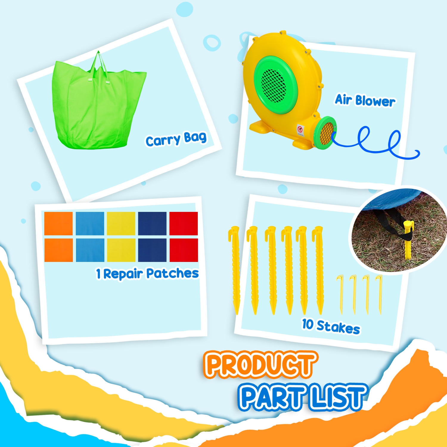 Qaba 13.6 x 6.7FT Bouncy Castle for Kids, 4 in 1 Inflatable Bounce House with Water Slide, Basketball Hoop, Ball Pit, Blower, Carry Bag, Indoor &