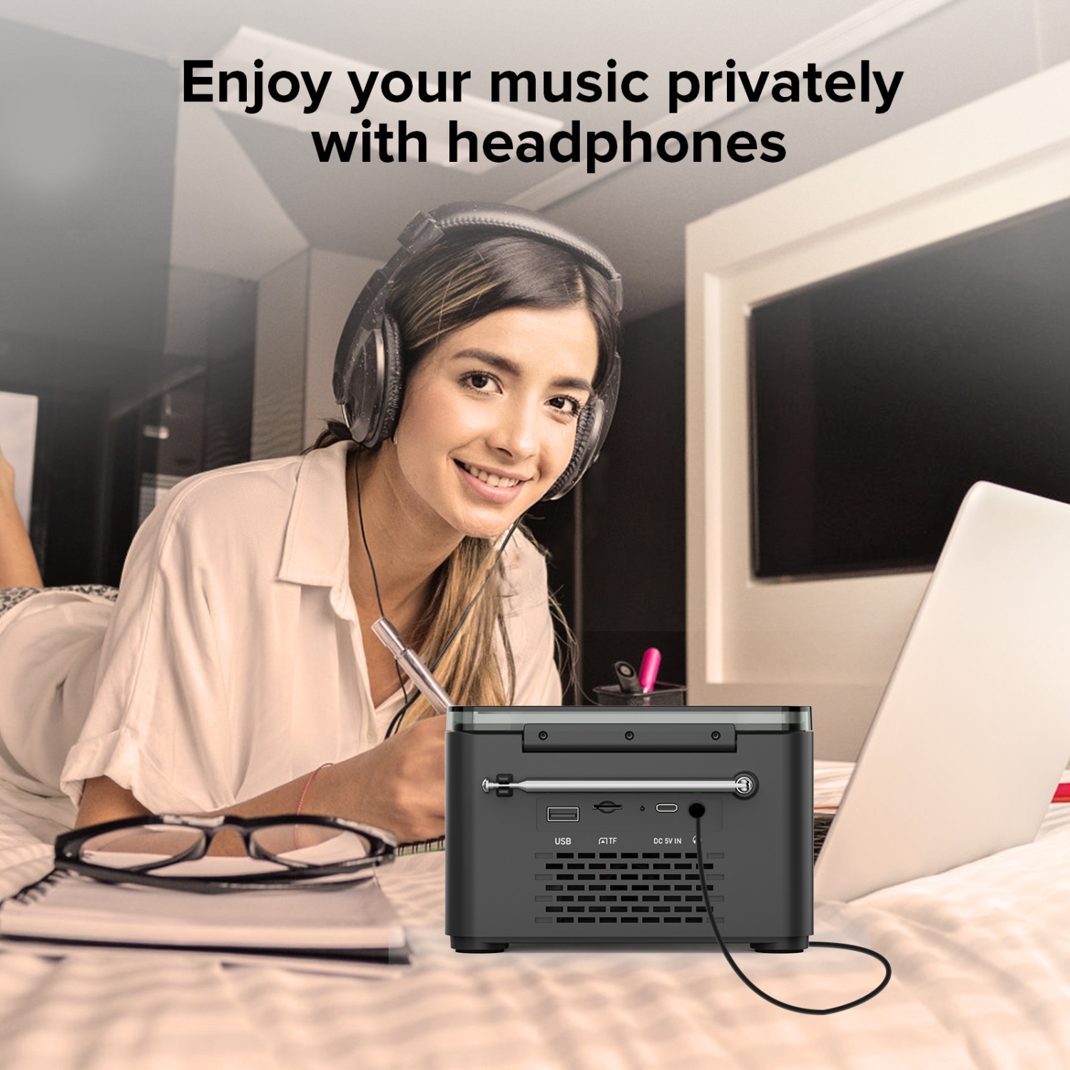 CD Player Retro Bluetooth Music Player Disc Album Player FM Radio