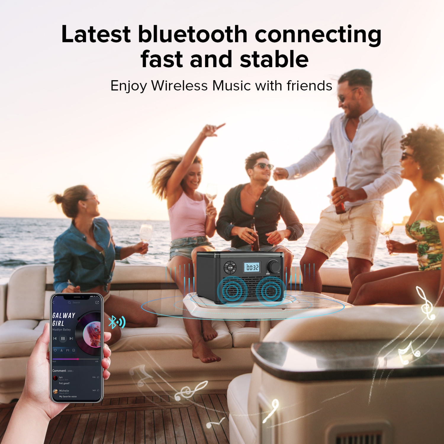 CD Player Retro Bluetooth Music Player Disc Album Player FM Radio