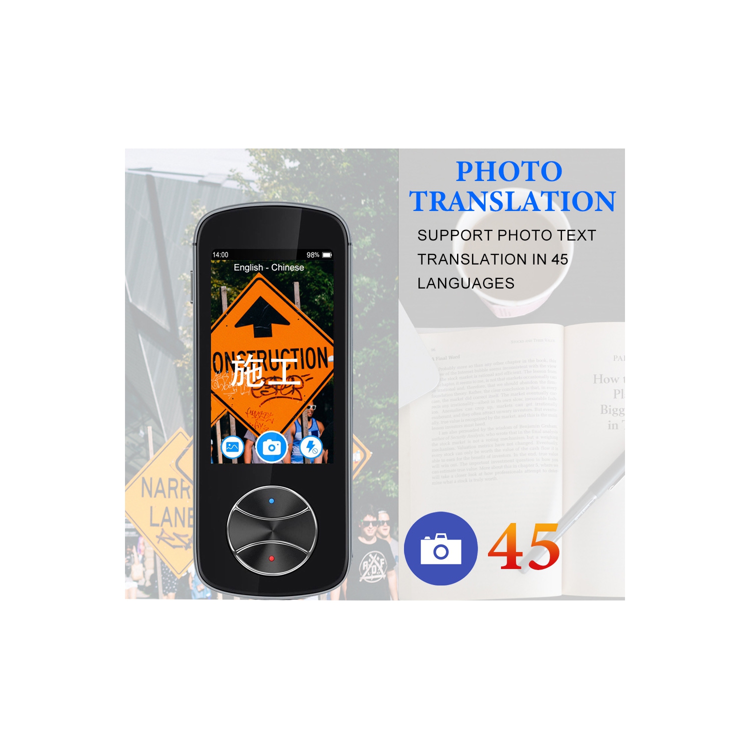 Traducteur vocal intelligent WiFi Translator avec traducteur de photos hors ligne